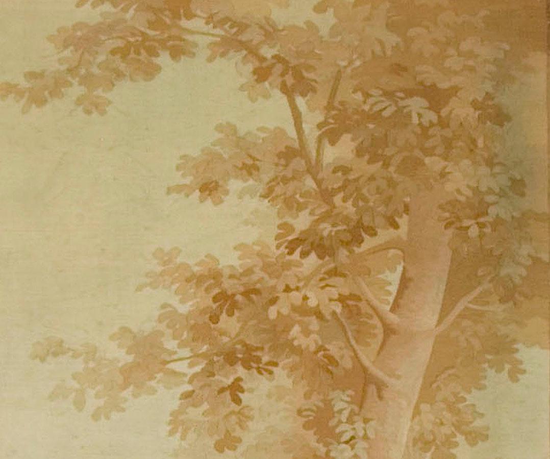 Französischer Aubusson-Wandteppich in Herbstfarben, Aubusson, 2'8 x 4'10 (Handgewebt) im Angebot
