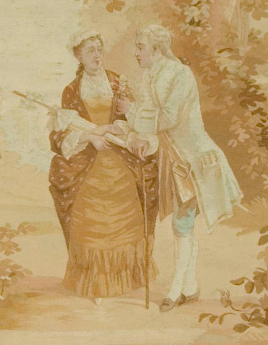 Französischer Aubusson-Wandteppich in Herbstfarben, Aubusson, 2'8 x 4'10 im Zustand „Gut“ im Angebot in New York, NY