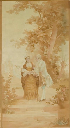 French Autumn Colors Aubusson Tapestry 2'8 x 4'10