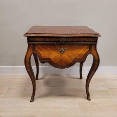 French Auxiliary Table Commode Napoleon III Style  Burgundy marble
