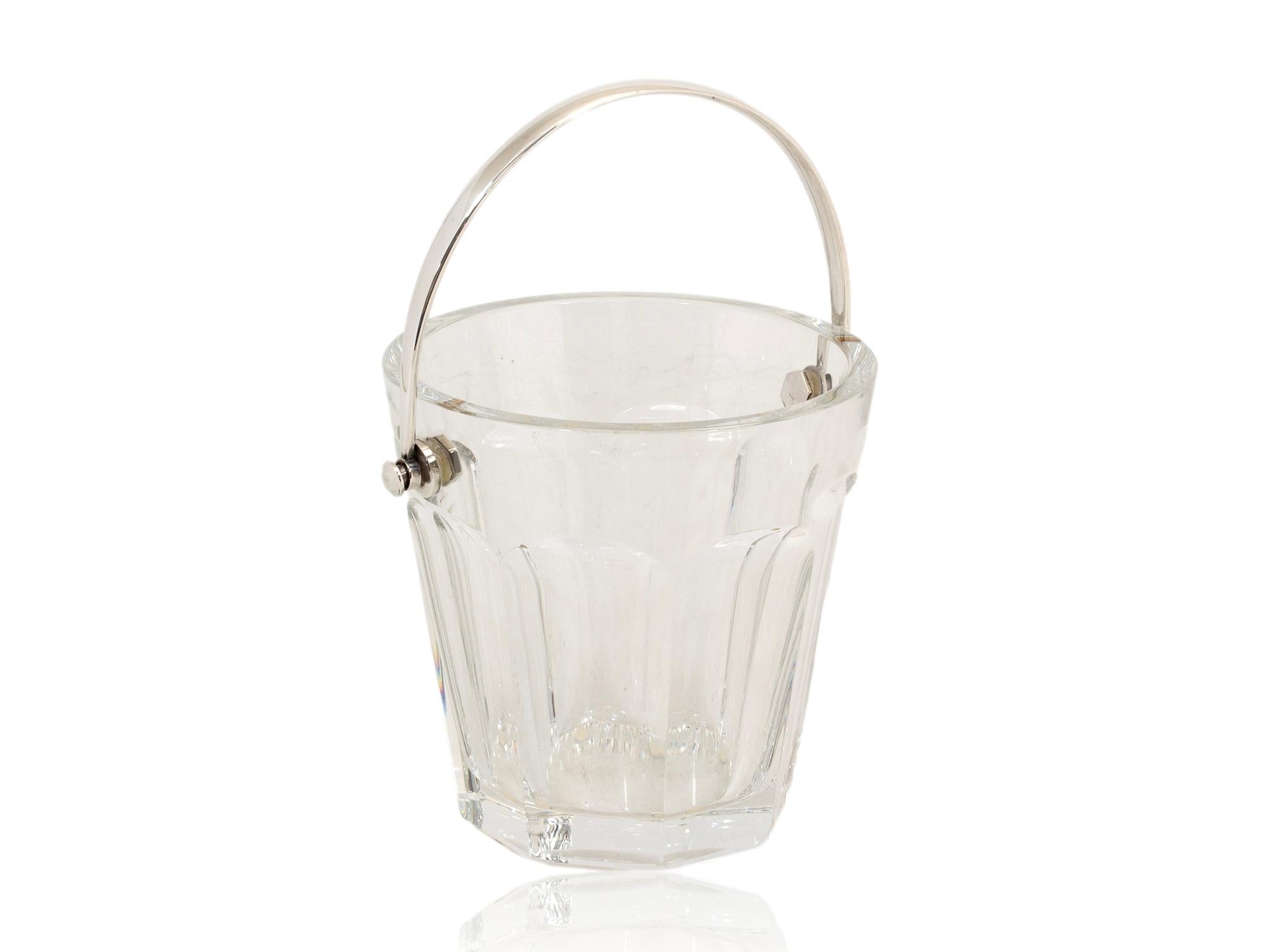 Mid-Century Modern French Baccarat Crystal Glass Ice Bucket