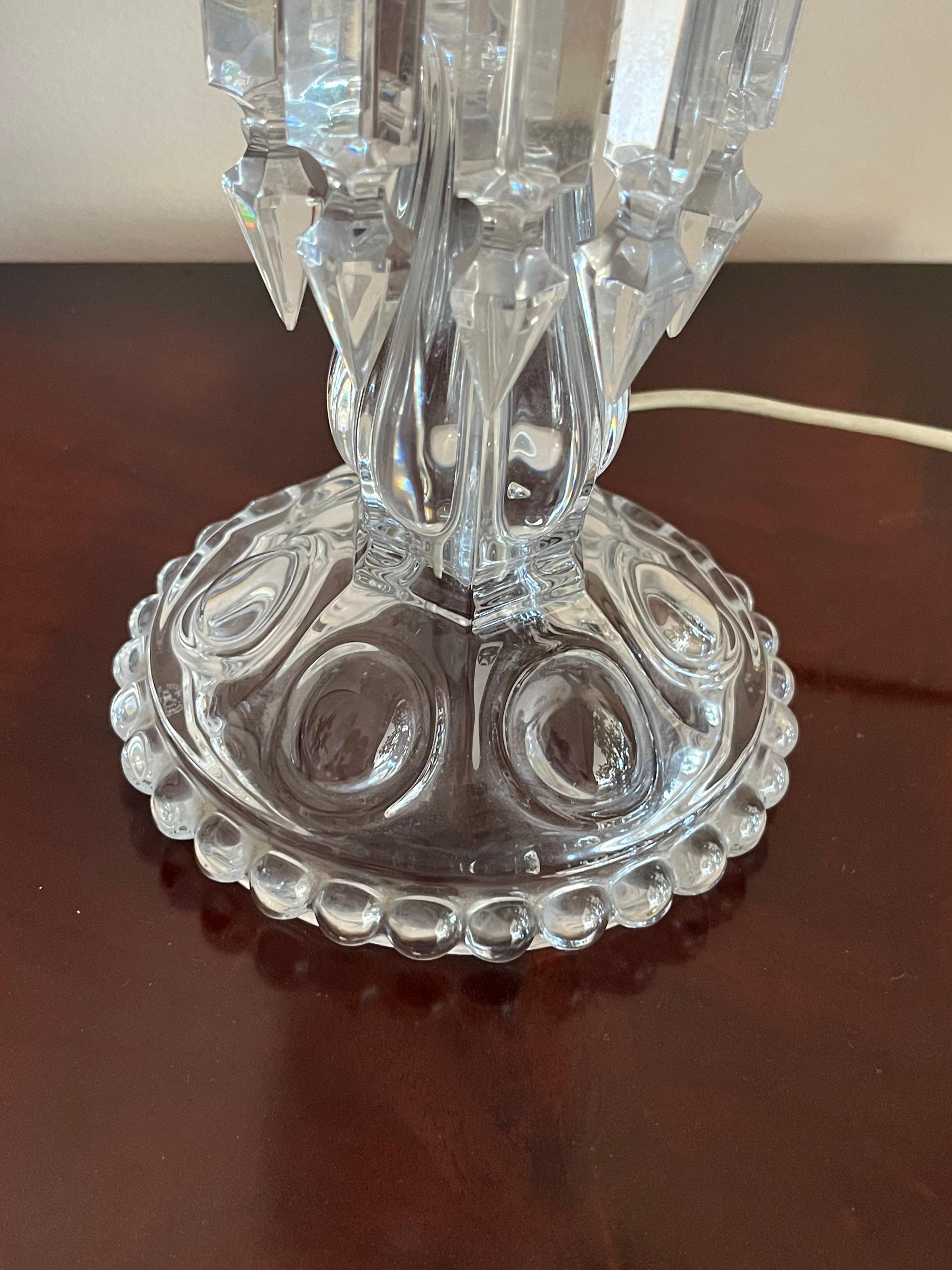 French Baccarat Crystal Table Lamp, 1990s For Sale 5