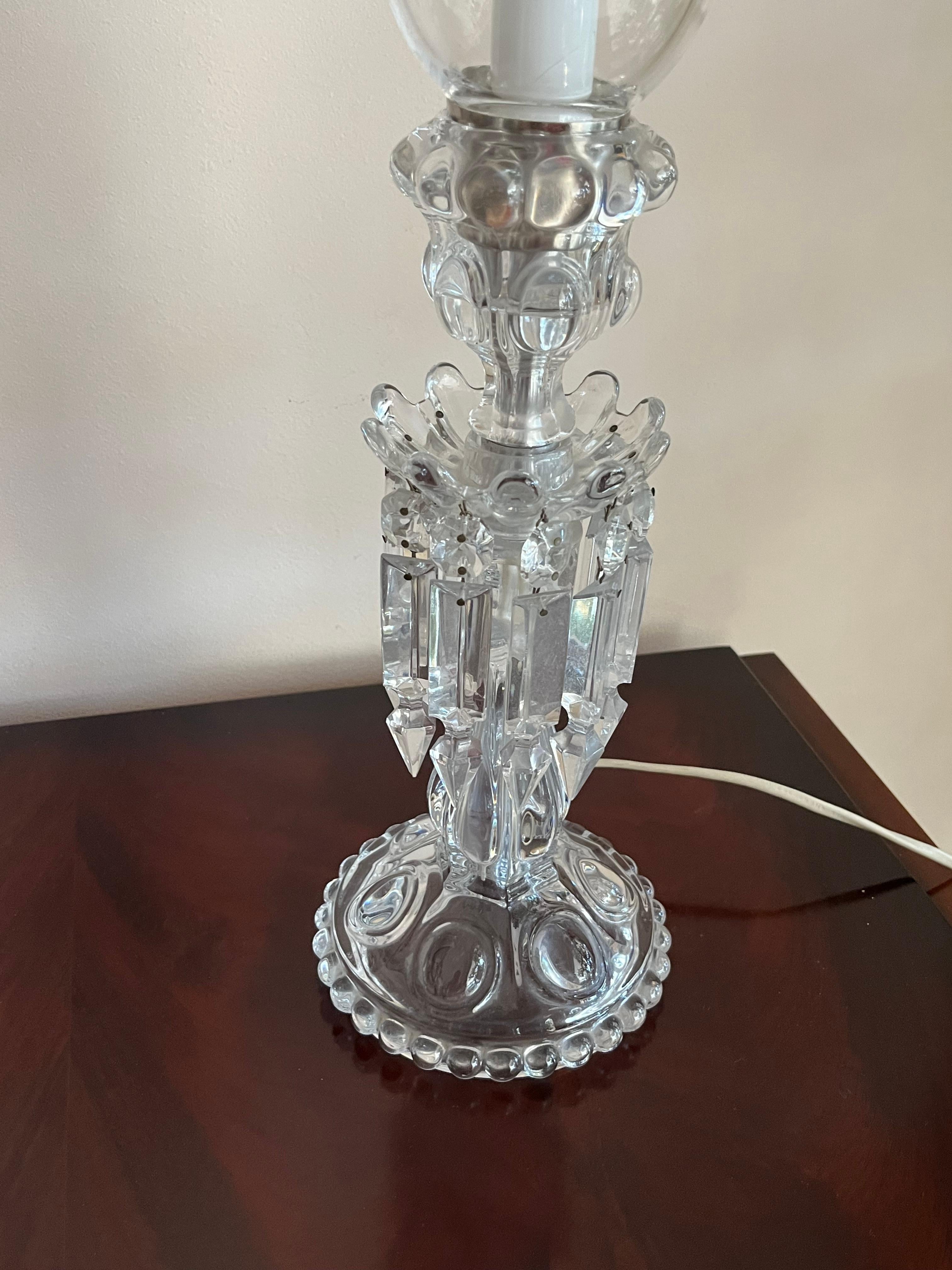 French Baccarat Crystal Table Lamp, 1990s In Good Condition For Sale In Palermo, IT