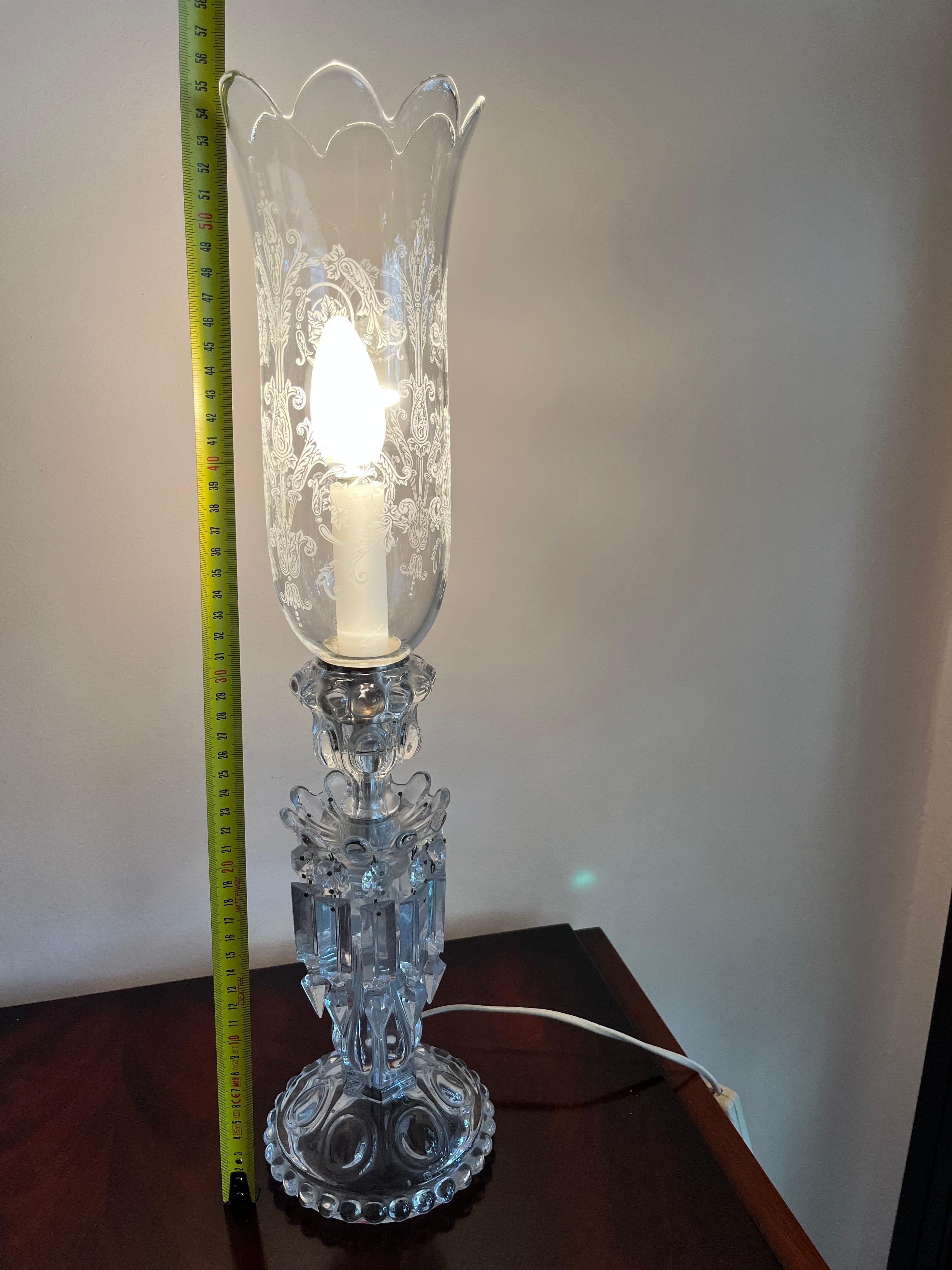French Baccarat Crystal Table Lamp, 1990s For Sale 1