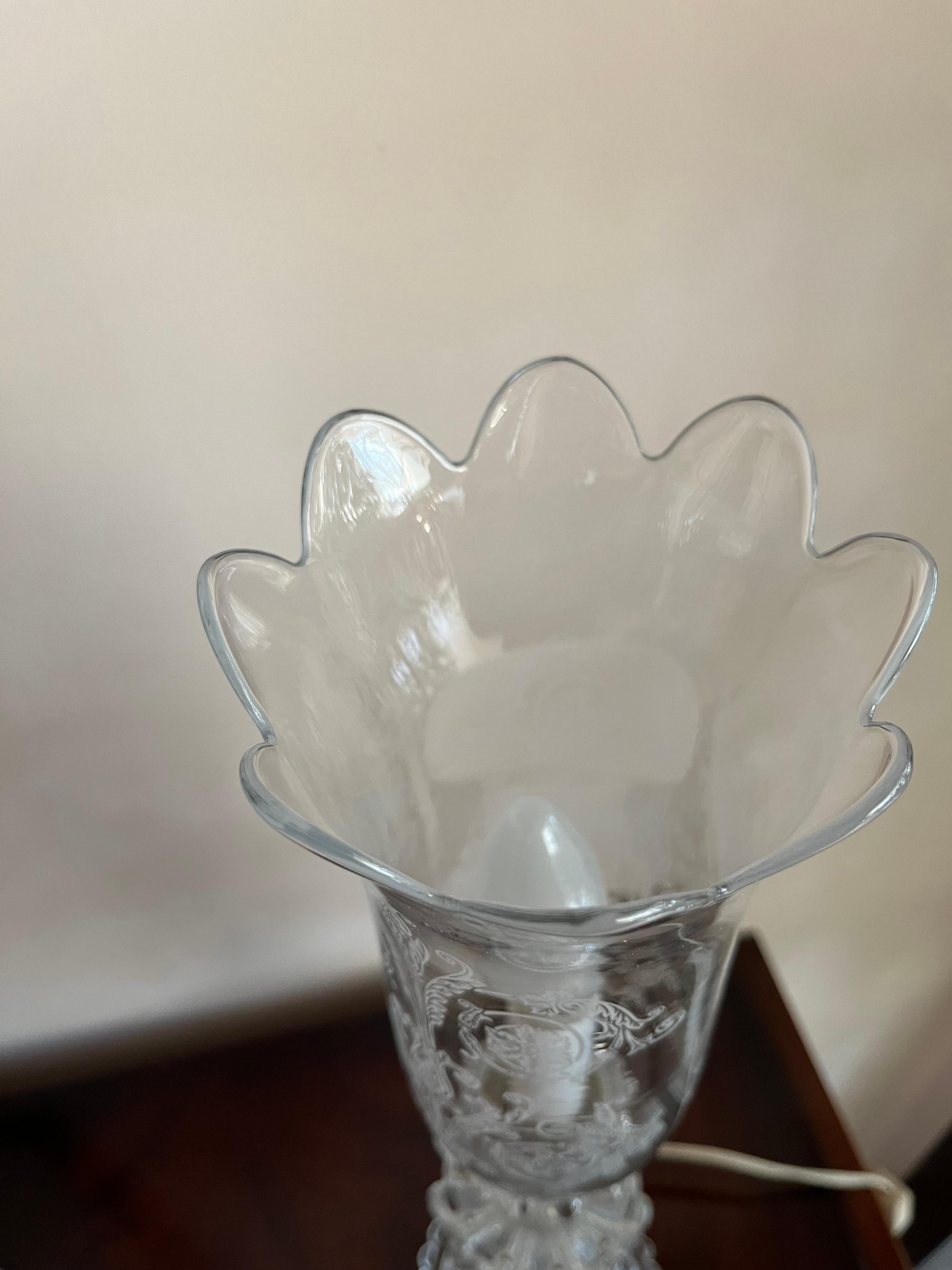 French Baccarat Crystal Table Lamp, 1990s For Sale 2