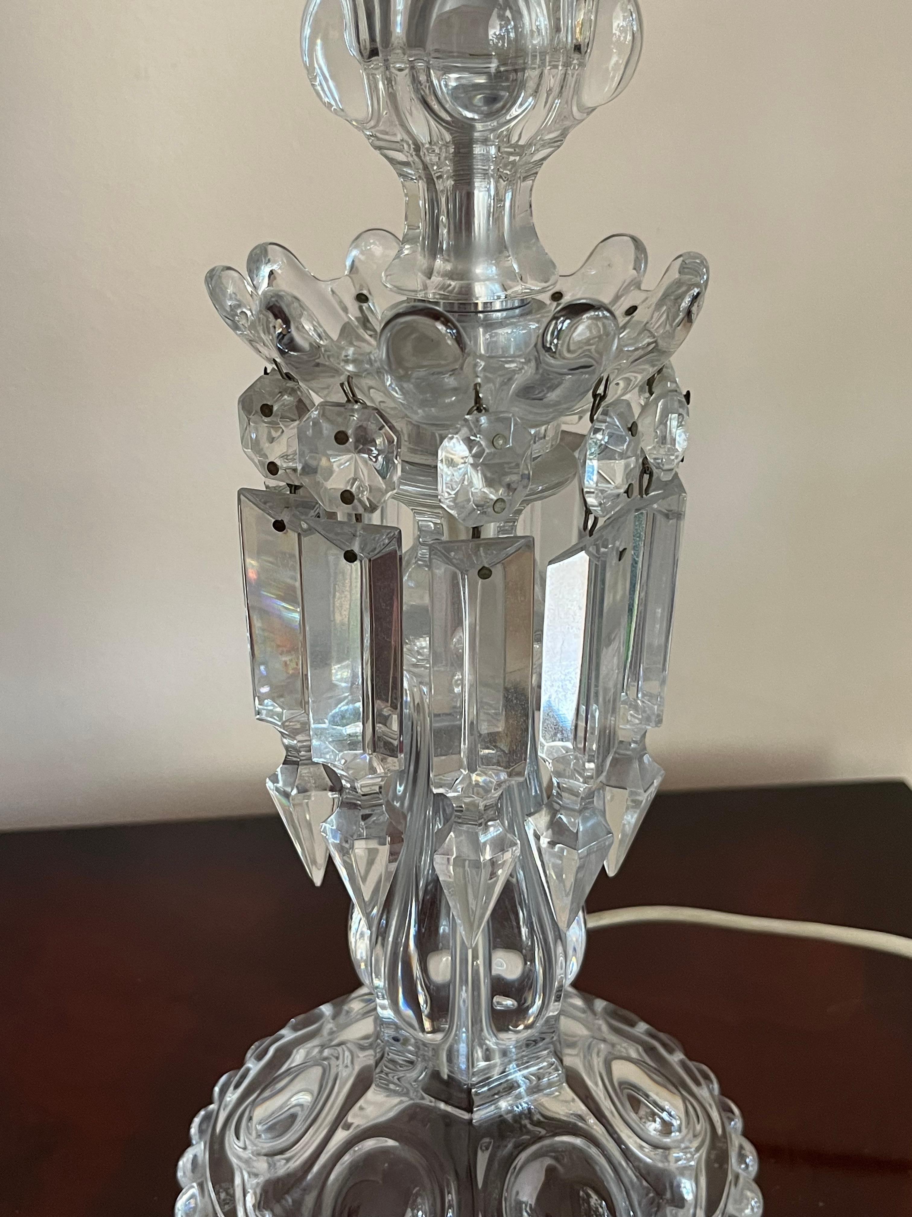 French Baccarat Crystal Table Lamp, 1990s For Sale 4