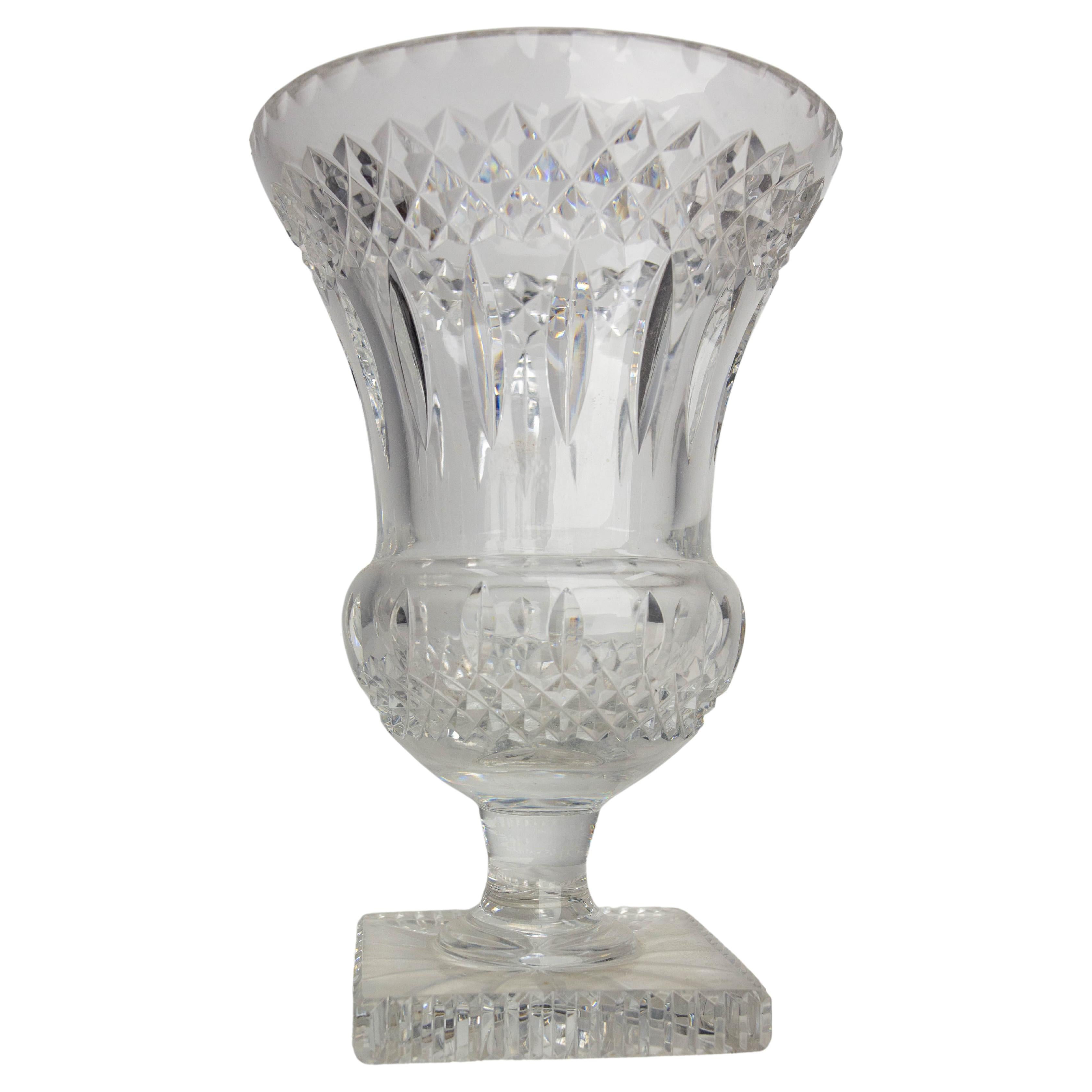 French Baccarat Crystal Vase Midcentury For Sale