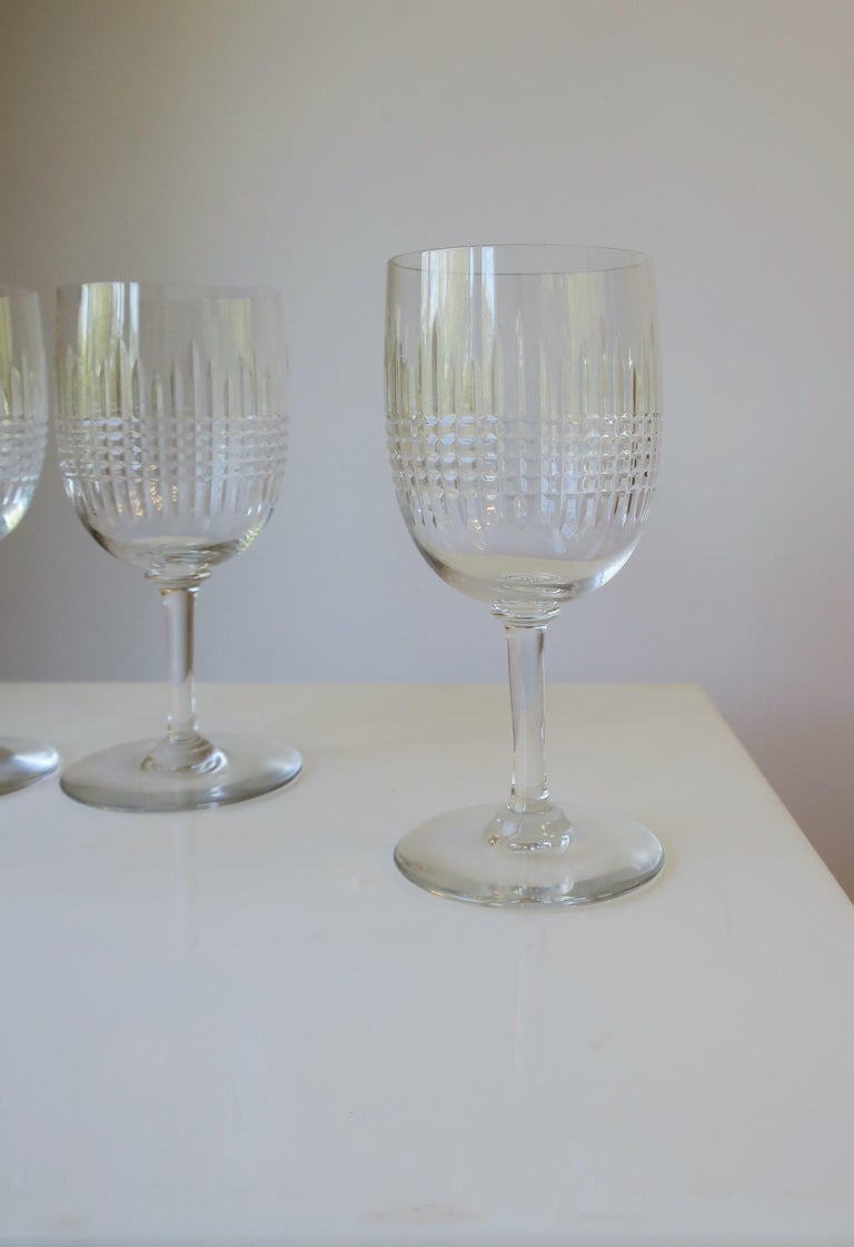 Baccarat French Cut Crystal Wine Glasses For Sale 3
