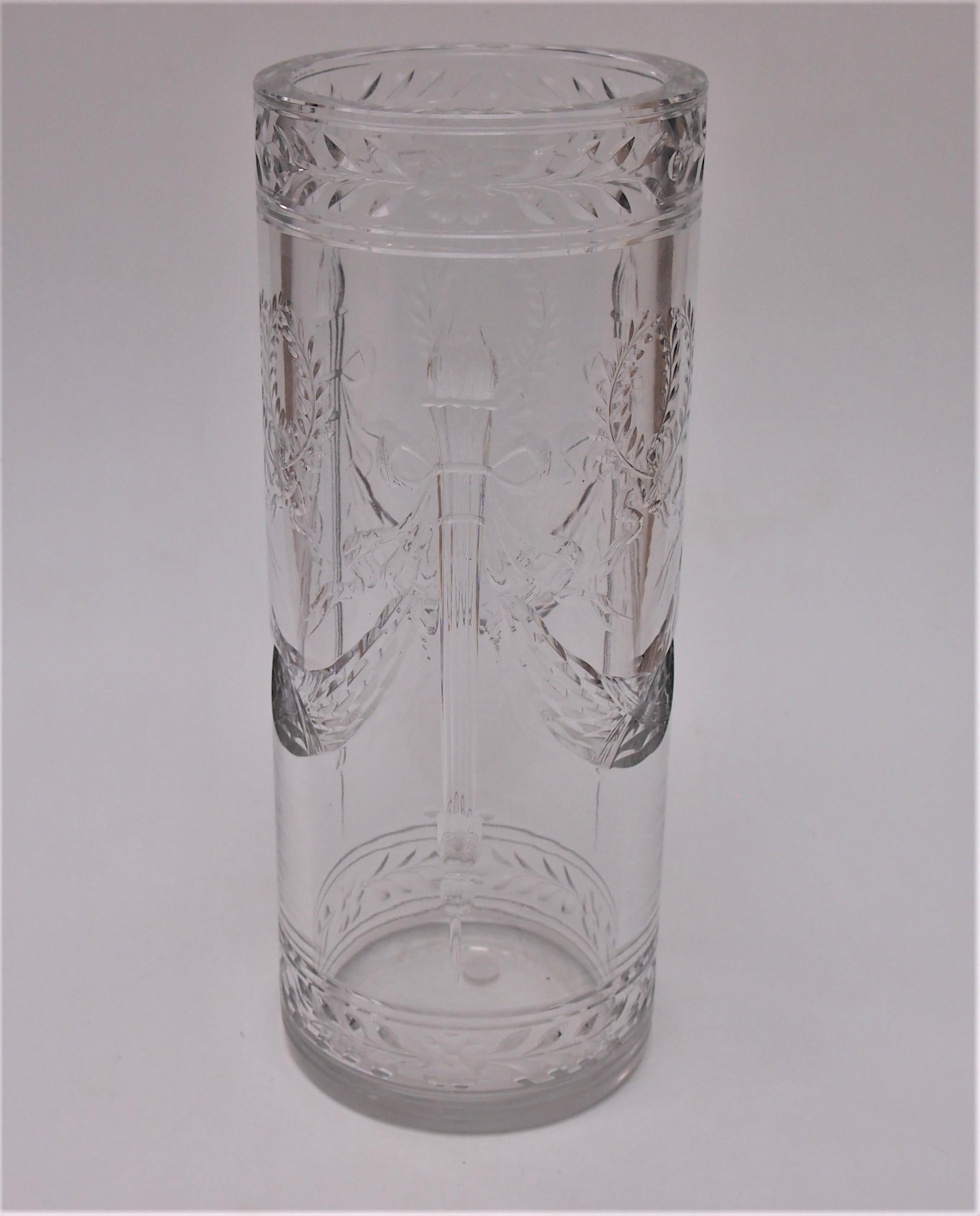 Important original Baccarat lead crystal cut 'Arcole' vase produced in 1904 made to celebrate the Centenary of Napoleon becoming Emperor -  and is part of the turn of the century French Neoclassical revival  - This beautiful vase specifically