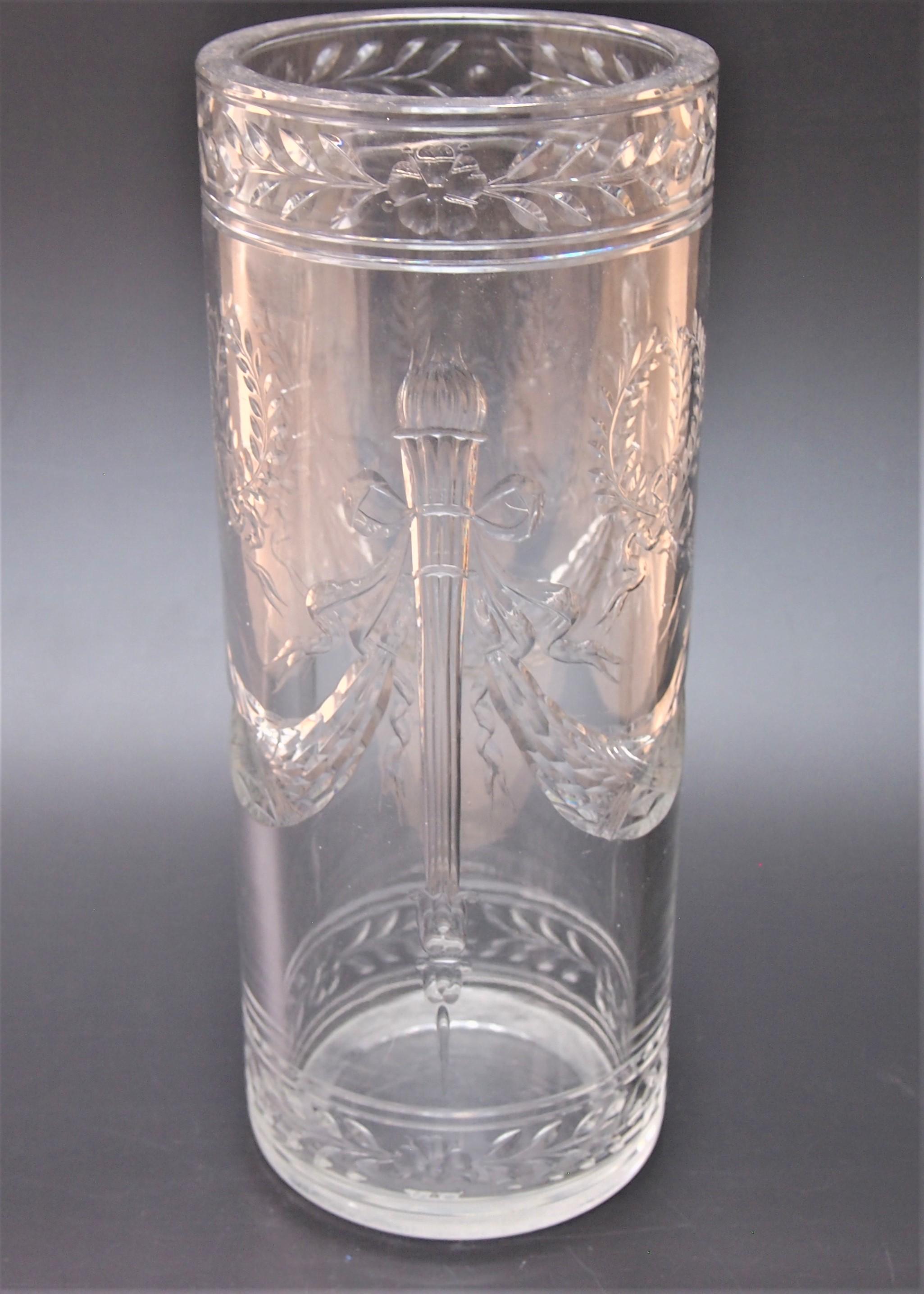 French Baccarat Deeply Cut Crystal Glass 'Arcole' Vase, Napoleon Centenary 1904 For Sale 3