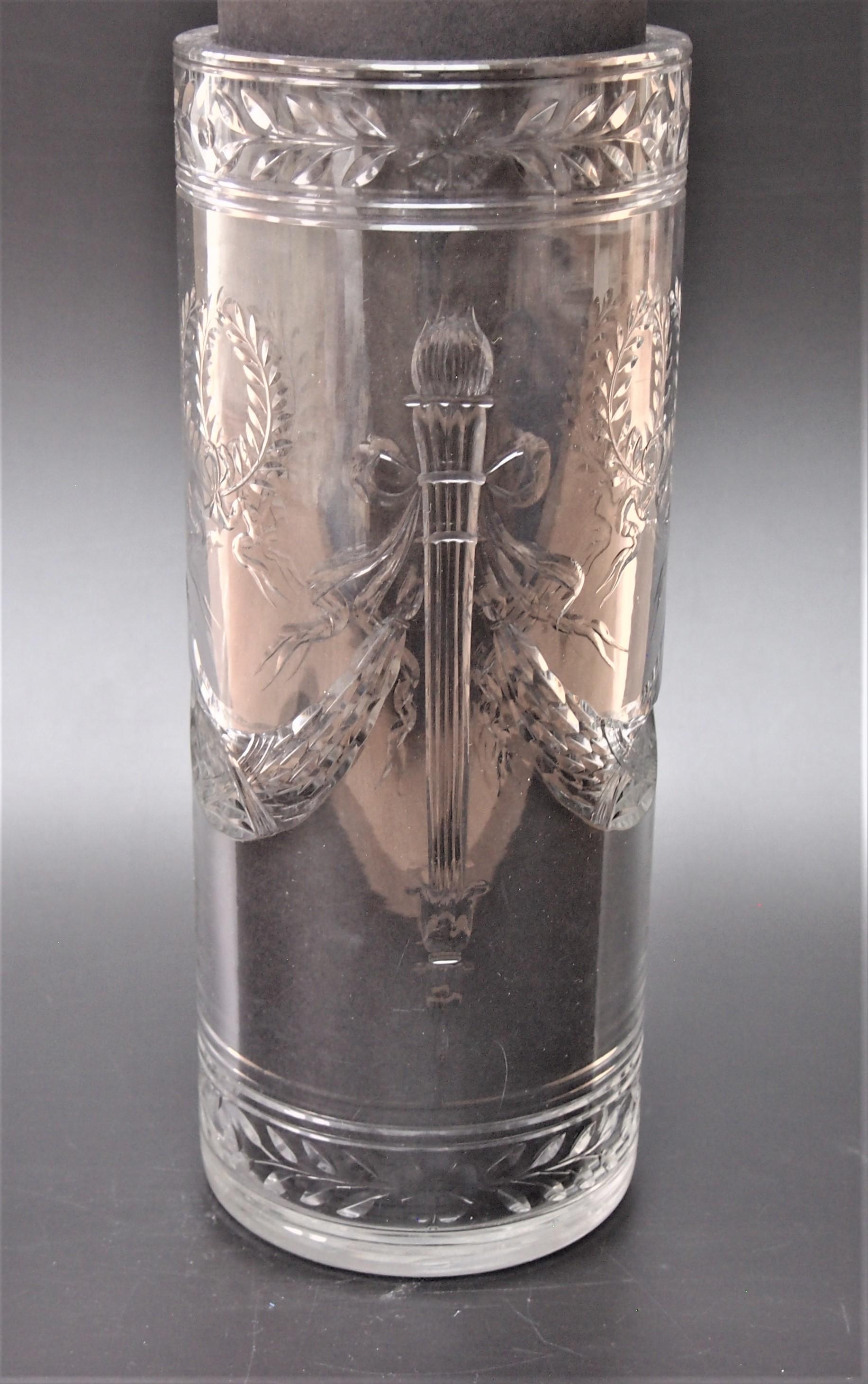 French Baccarat Deeply Cut Crystal Glass 'Arcole' Vase, Napoleon Centenary 1904 For Sale 4