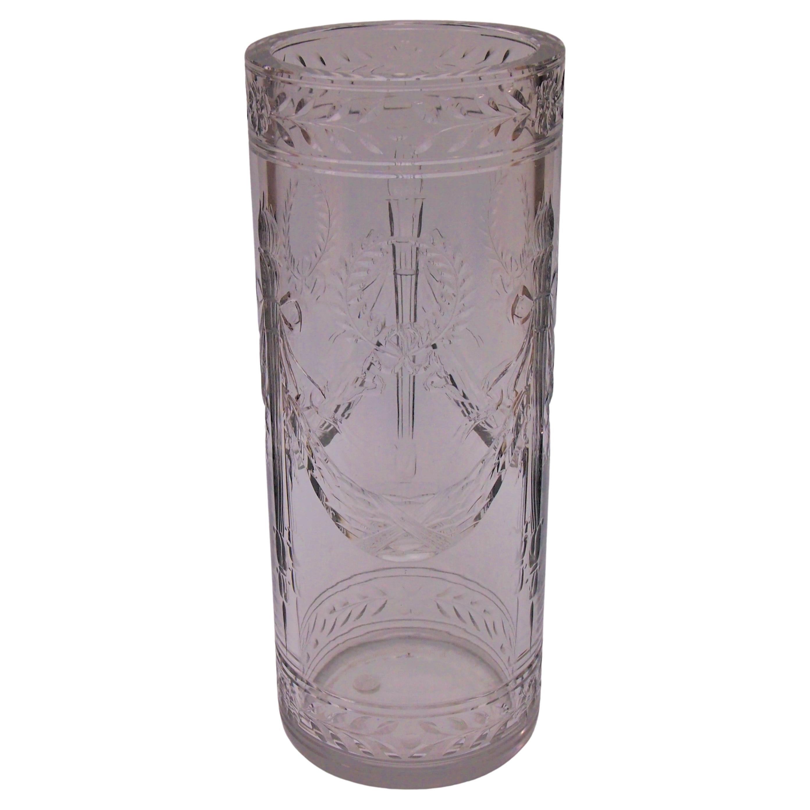 French Baccarat Deeply Cut Crystal Glass 'Arcole' Vase, Napoleon Centenary 1904