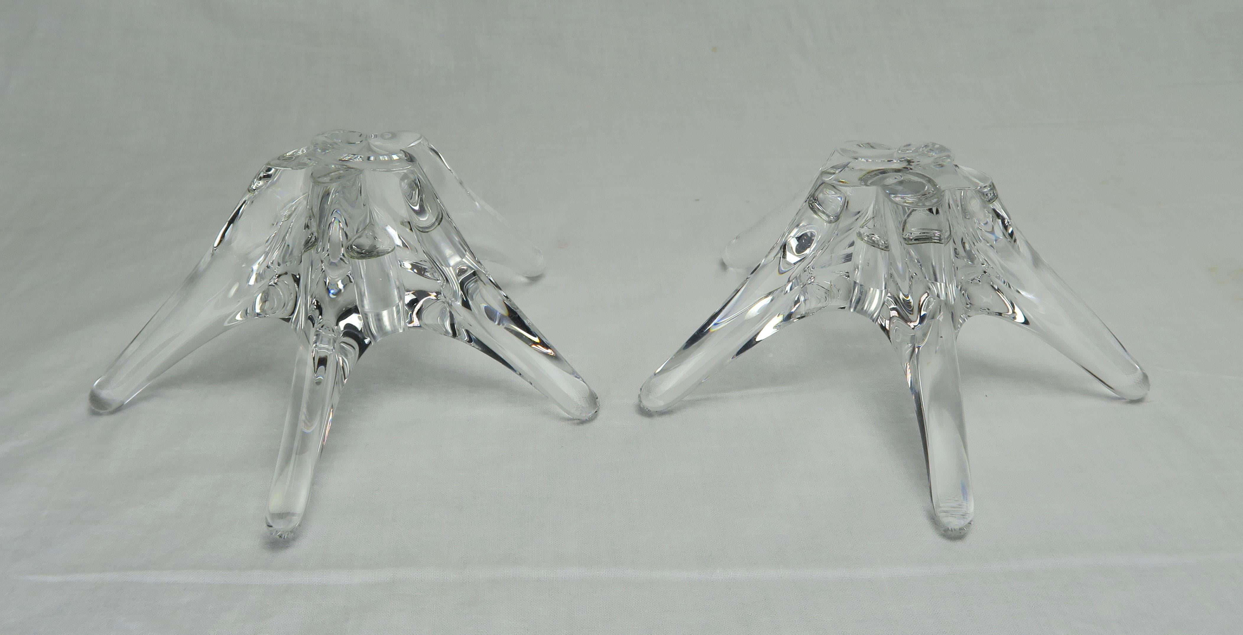 French Baccarat Star Candleholders, Pair 1