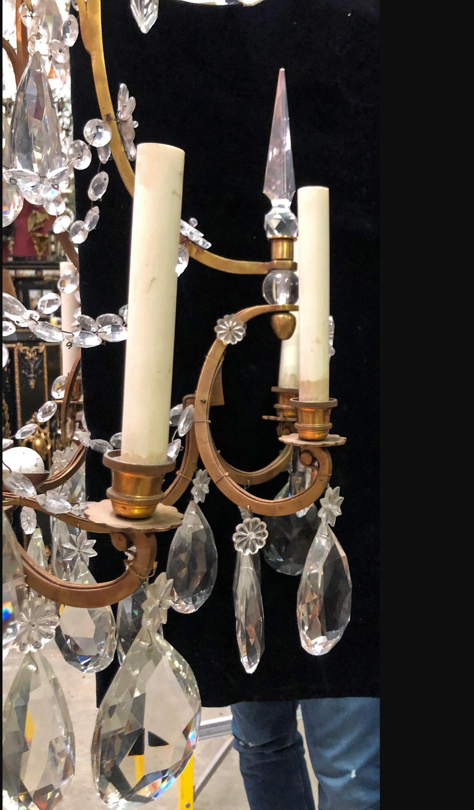 French Baccarat Style Crystal and Bronze Chandelier, 19th Century 9