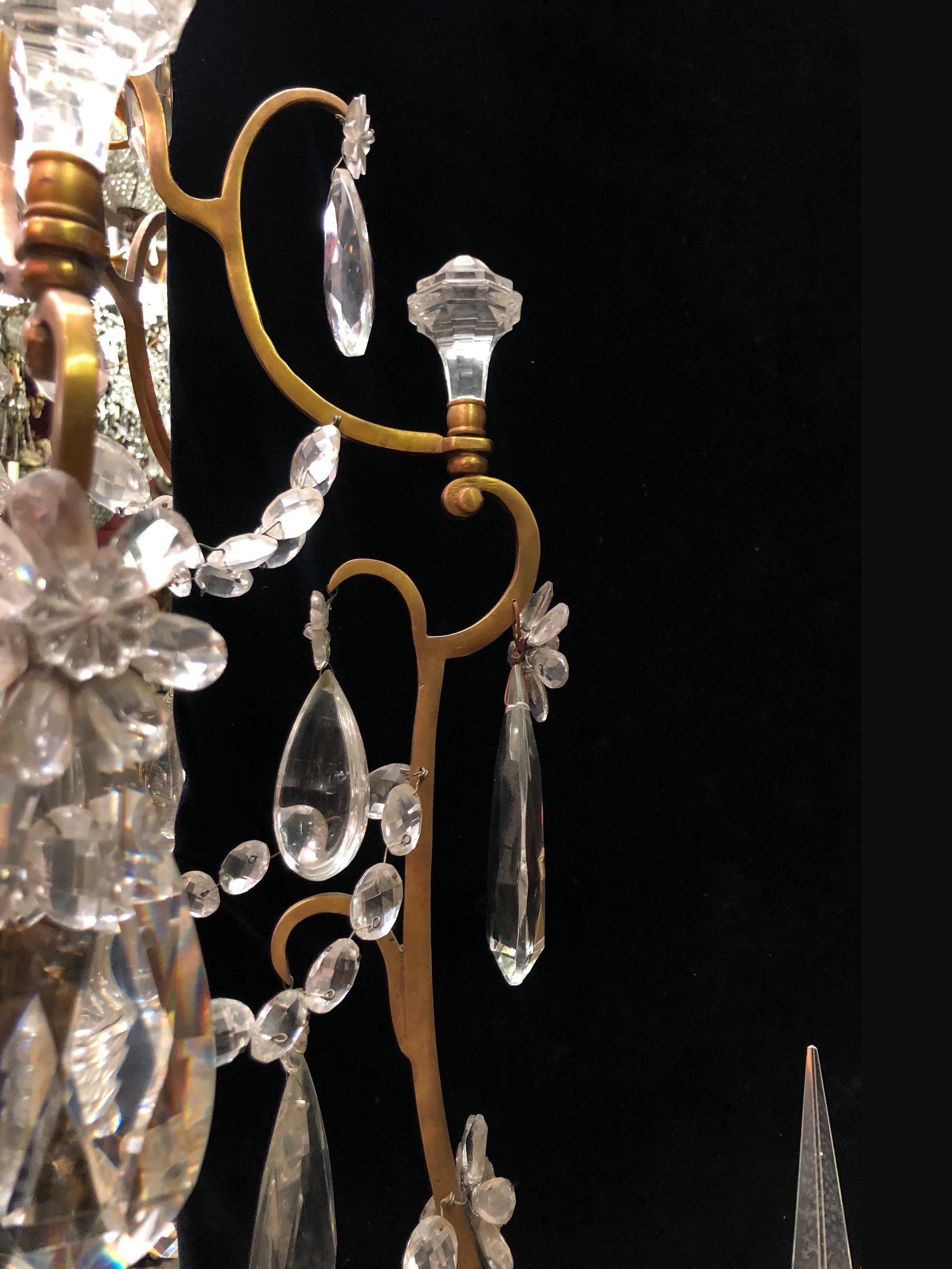 French Baccarat Style Crystal and Bronze Chandelier, 19th Century 10