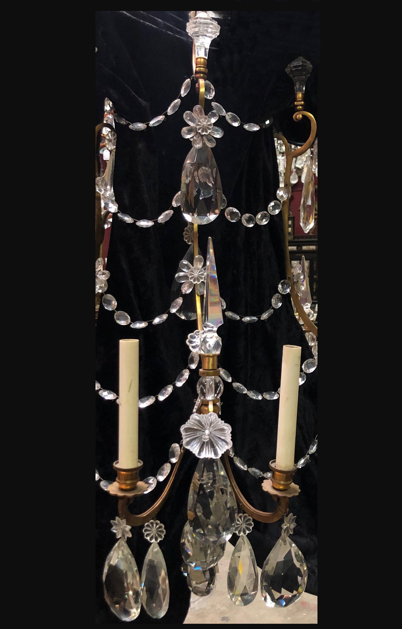 French Baccarat Style Crystal and Bronze Chandelier, 19th Century 12