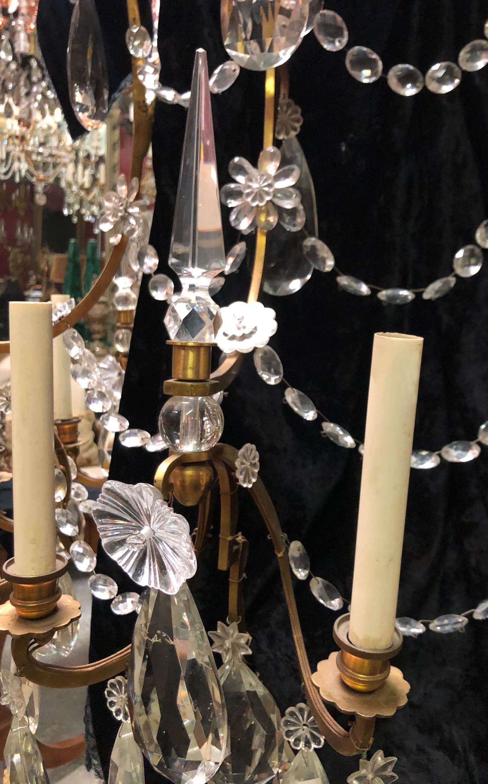 French Baccarat Style Crystal and Bronze Chandelier, 19th Century 13