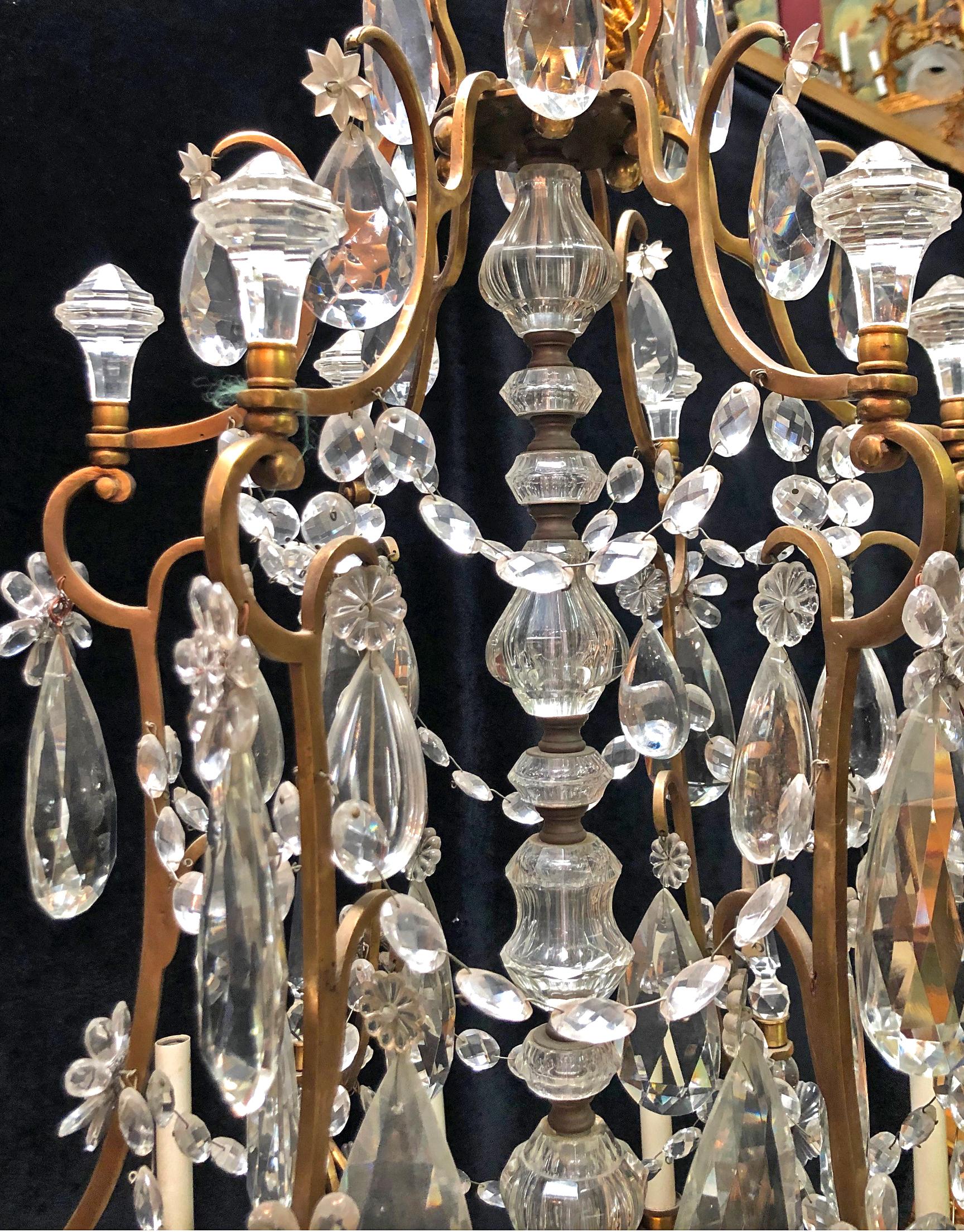 French Baccarat Style Crystal and Bronze Chandelier, 19th Century 6