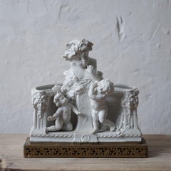 French Bacchus & Putti Bisque Jardiniere