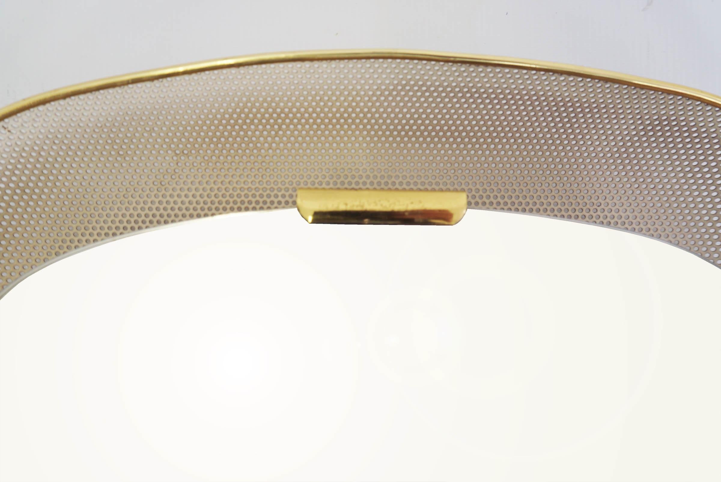 French Backlight Perforated Metal and Brass Oval Mirror 1