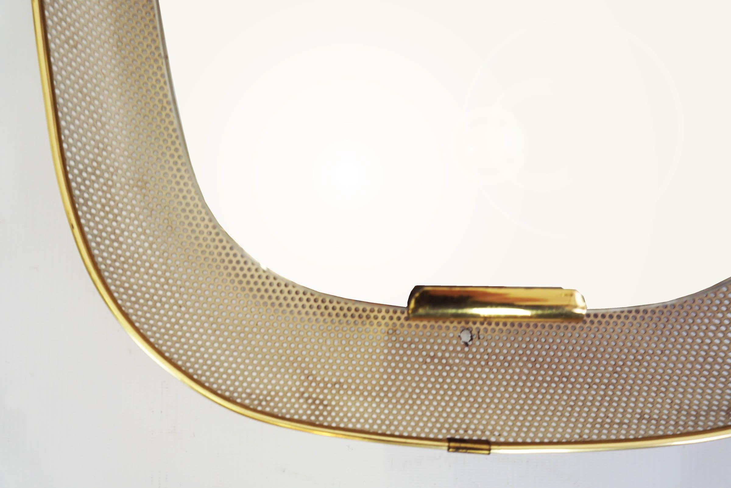 French Backlight Perforated Metal and Brass Oval Mirror 2
