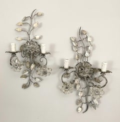 French Bagues-Style Crystal Beaded Sconces