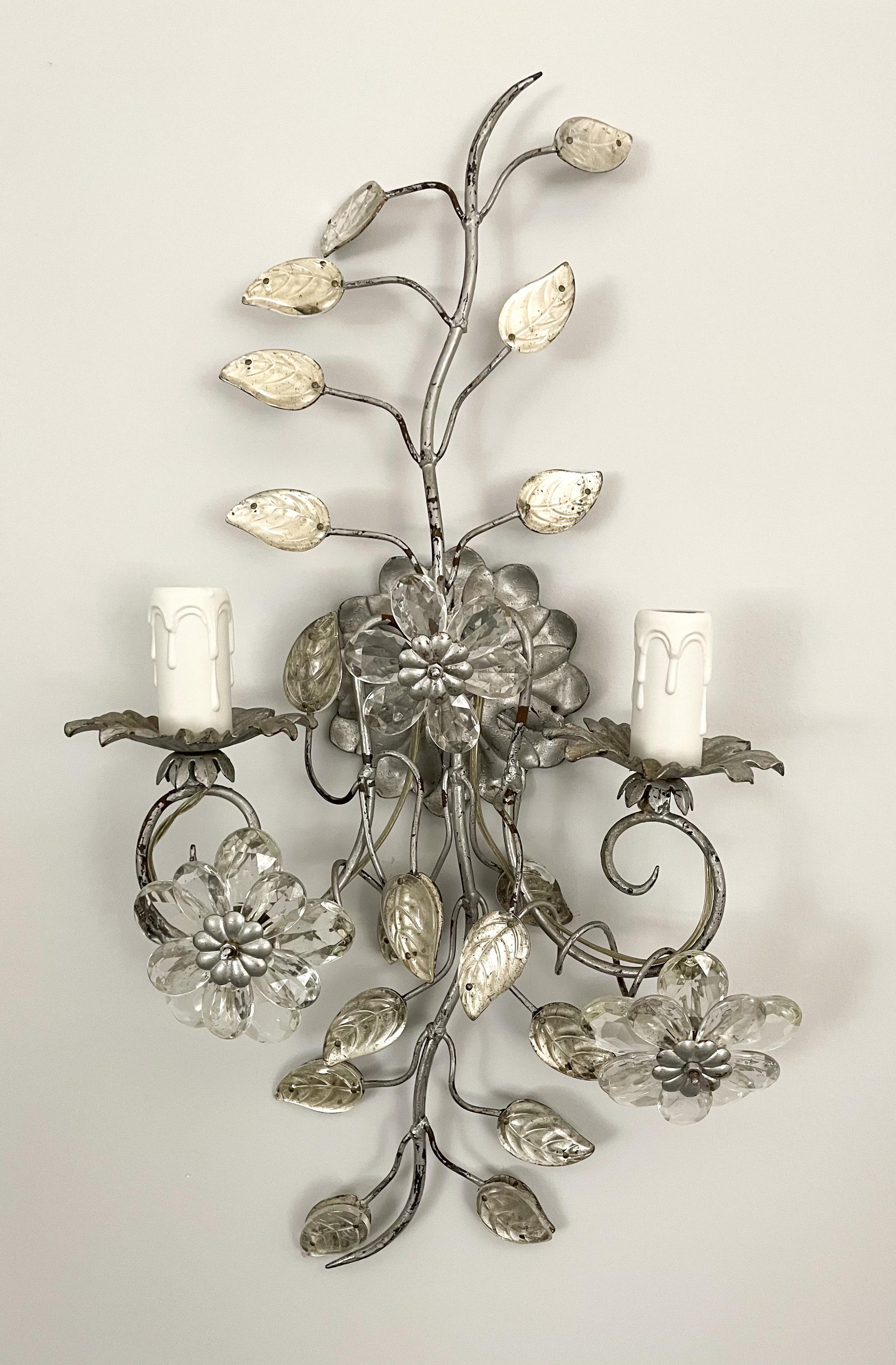 Louis XVI French Bagues-Style Crystal Beaded Sconces