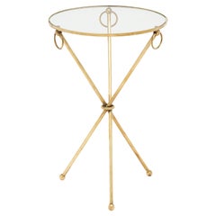 Table d'appoint en laiton vintage de style Bagues