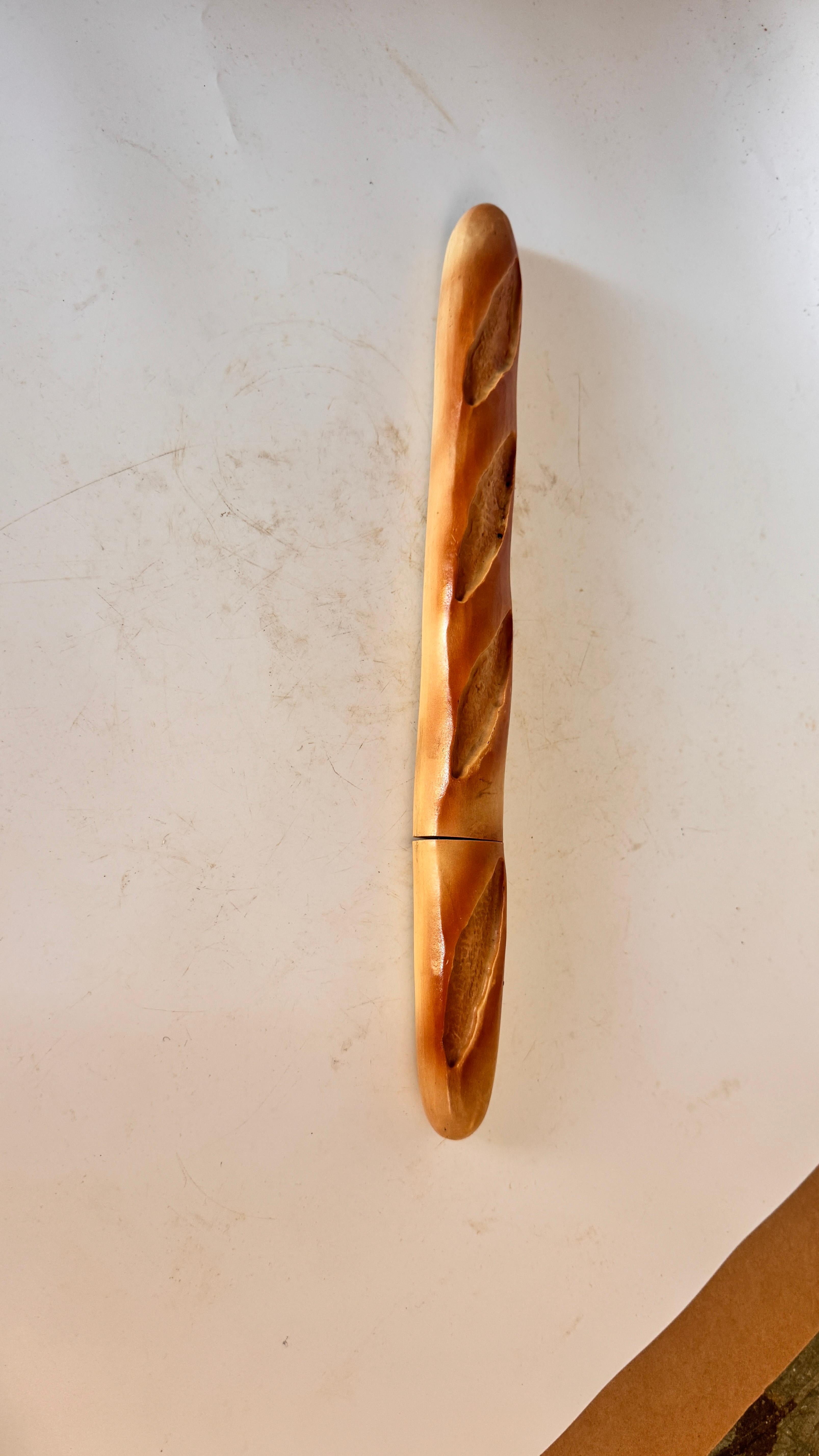 Mid-Century Modern Couteau à baguette français - Trompe-l'œil en bois et métal - France, 20e siècle en vente