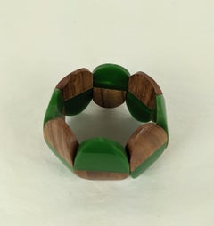 Stretch-Armband aus Bakelit und Holz