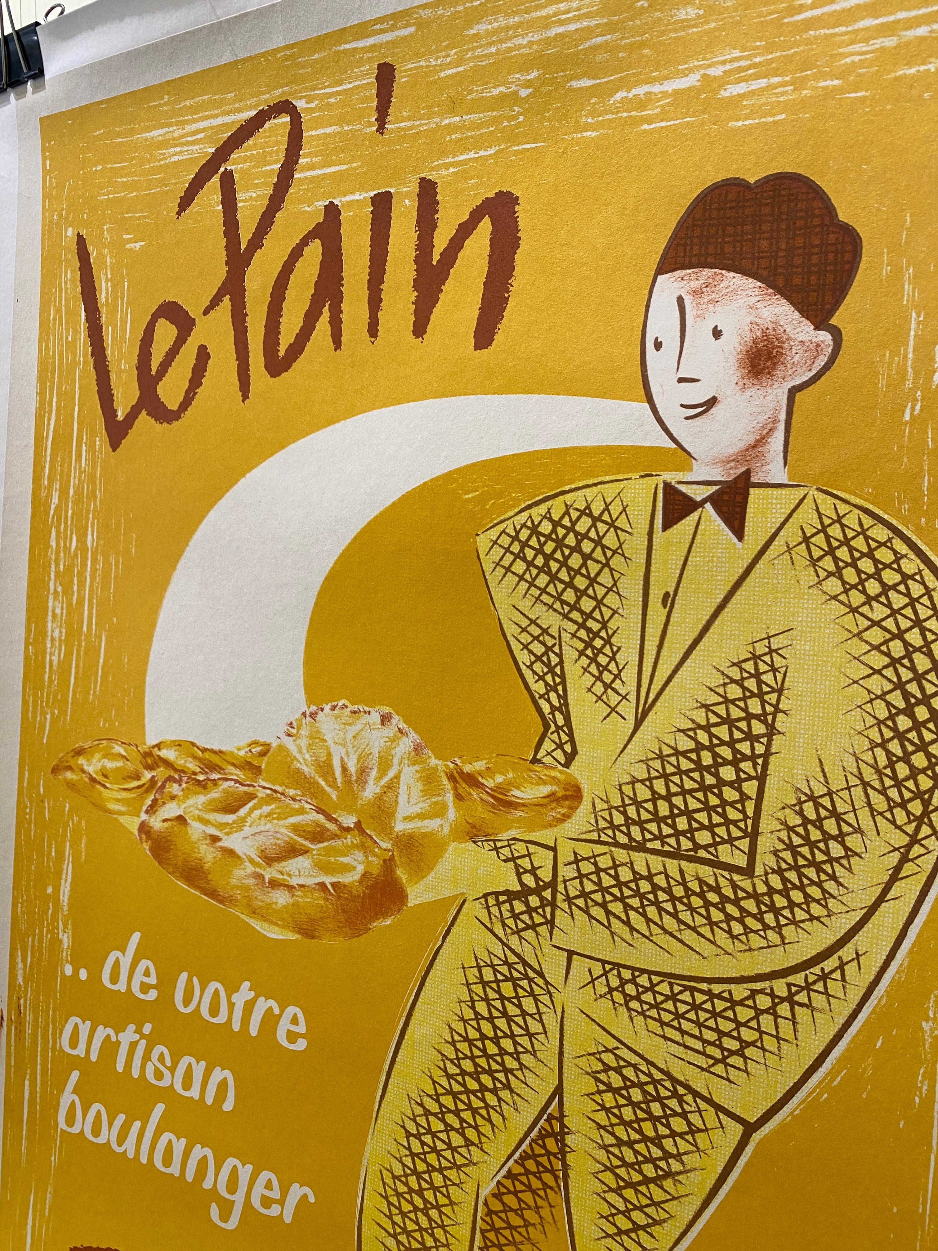 French Bakery Poster, 'Le Pain ... de votre artisan boulanger' 

