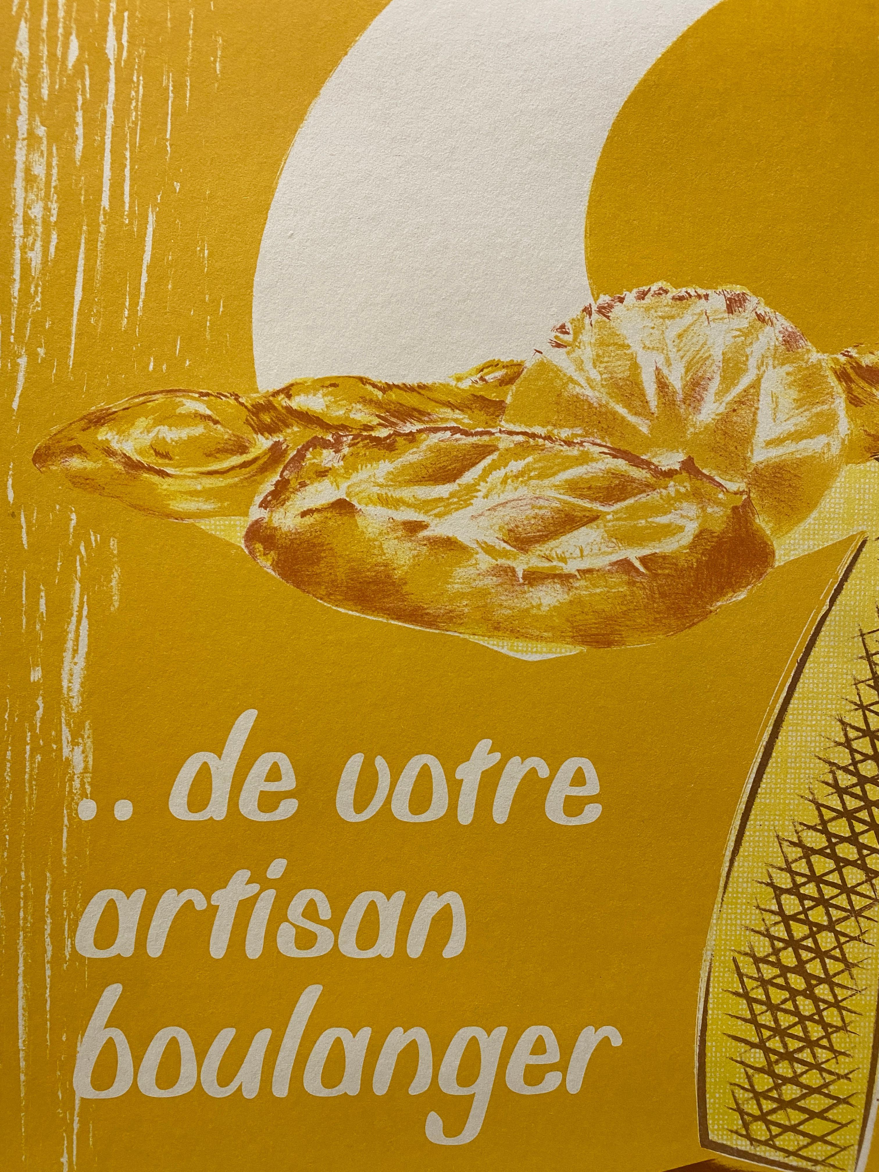 French Bakery Poster, 'Le Pain ... de votre artisan boulanger' In Good Condition In Melbourne, Victoria