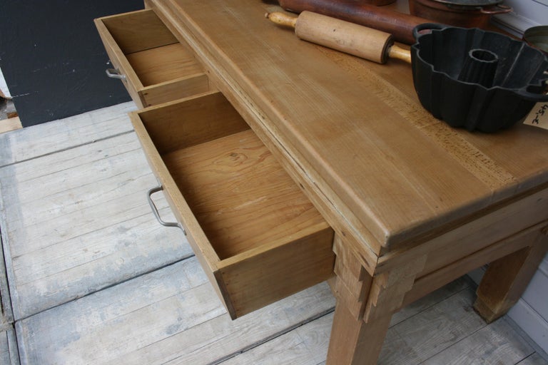 French Bakery Table in Beechwood, Art Deco, circa 1920 For ...
