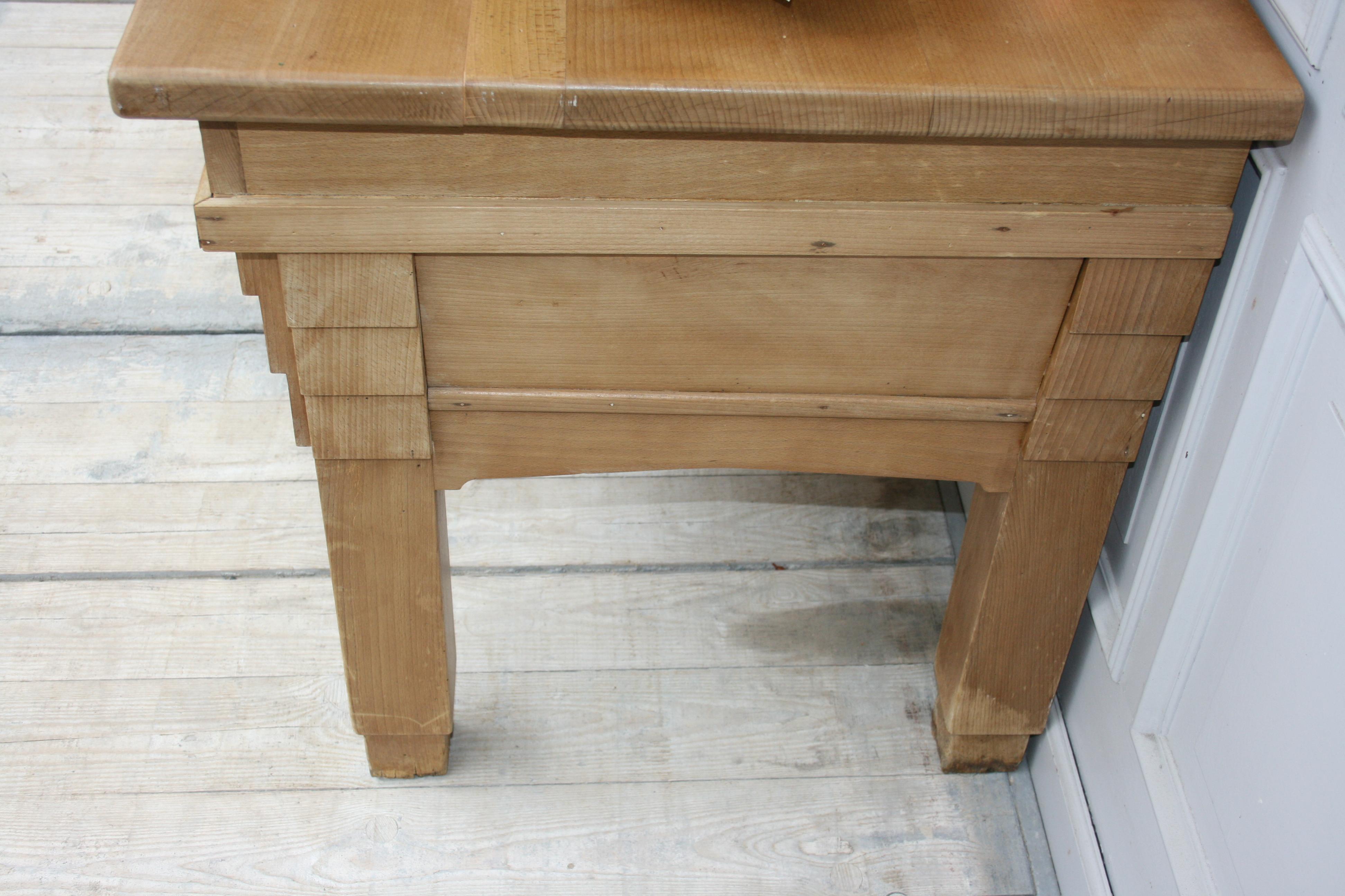 French Bakery Table in Beechwood, Art Deco, circa 1920 12