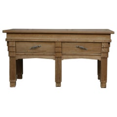 French Bakery Table in Beechwood, Art Deco, circa 1920