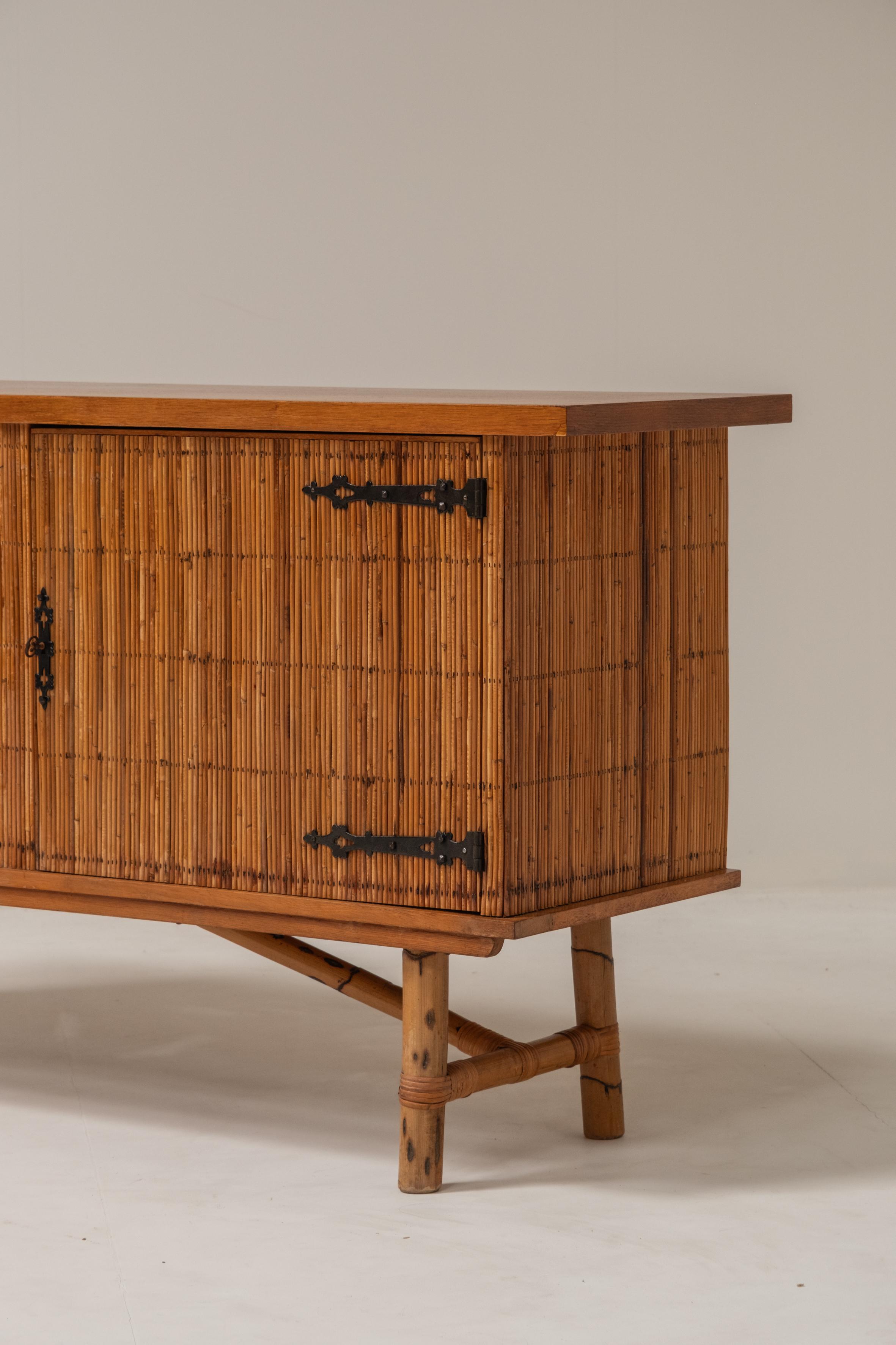 Meuble en bambou inspiré de Frida & Audoux Minet, 1960 en vente 3