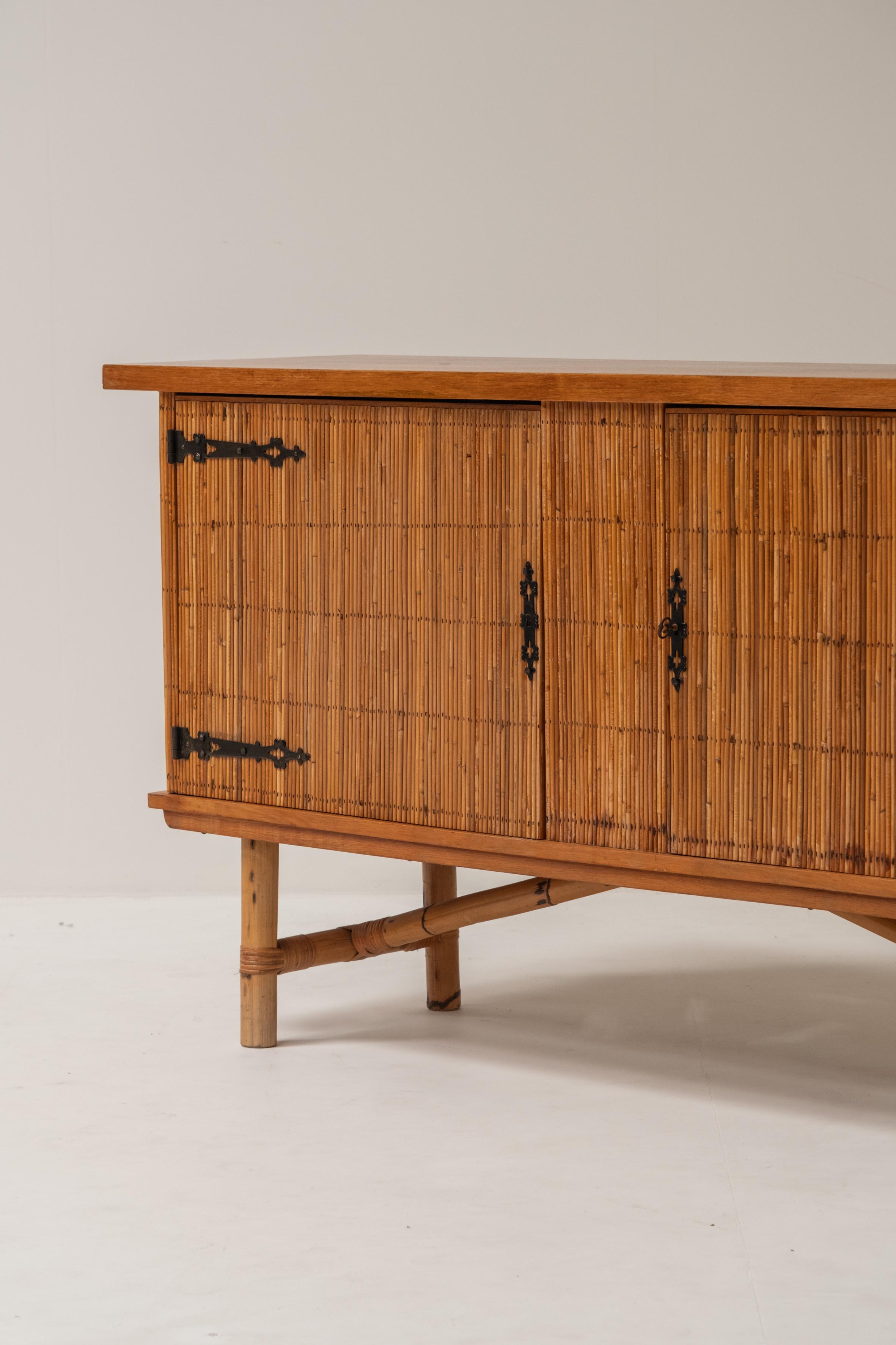 Meuble en bambou inspiré de Frida & Audoux Minet, 1960 en vente 4