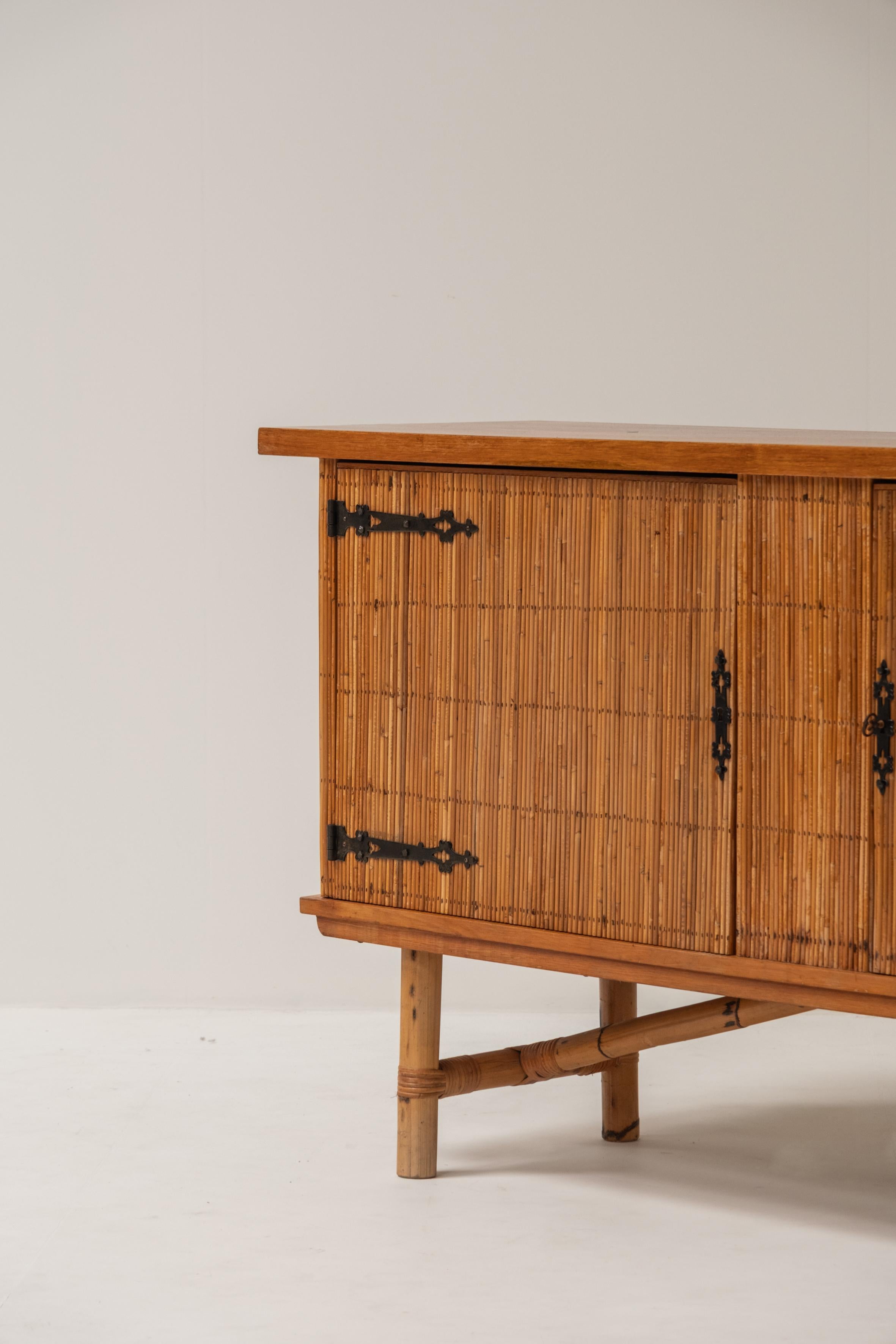 Meuble en bambou inspiré de Frida & Audoux Minet, 1960 en vente 5