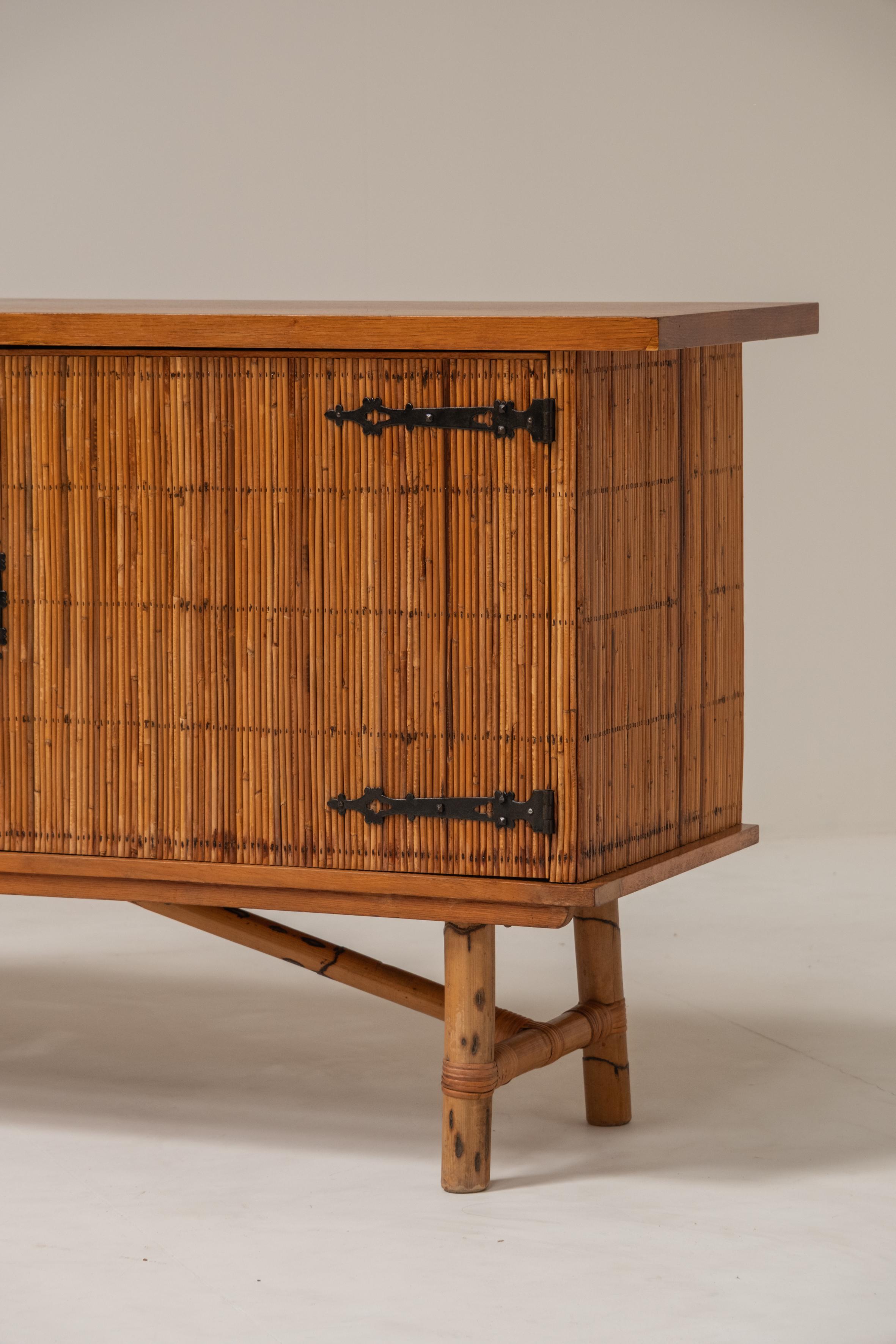 Meuble en bambou inspiré de Frida & Audoux Minet, 1960 en vente 6