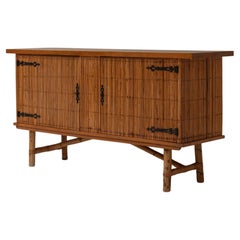 French Bamboo cabinet inspired by Frida & Audoux Minet, 1960