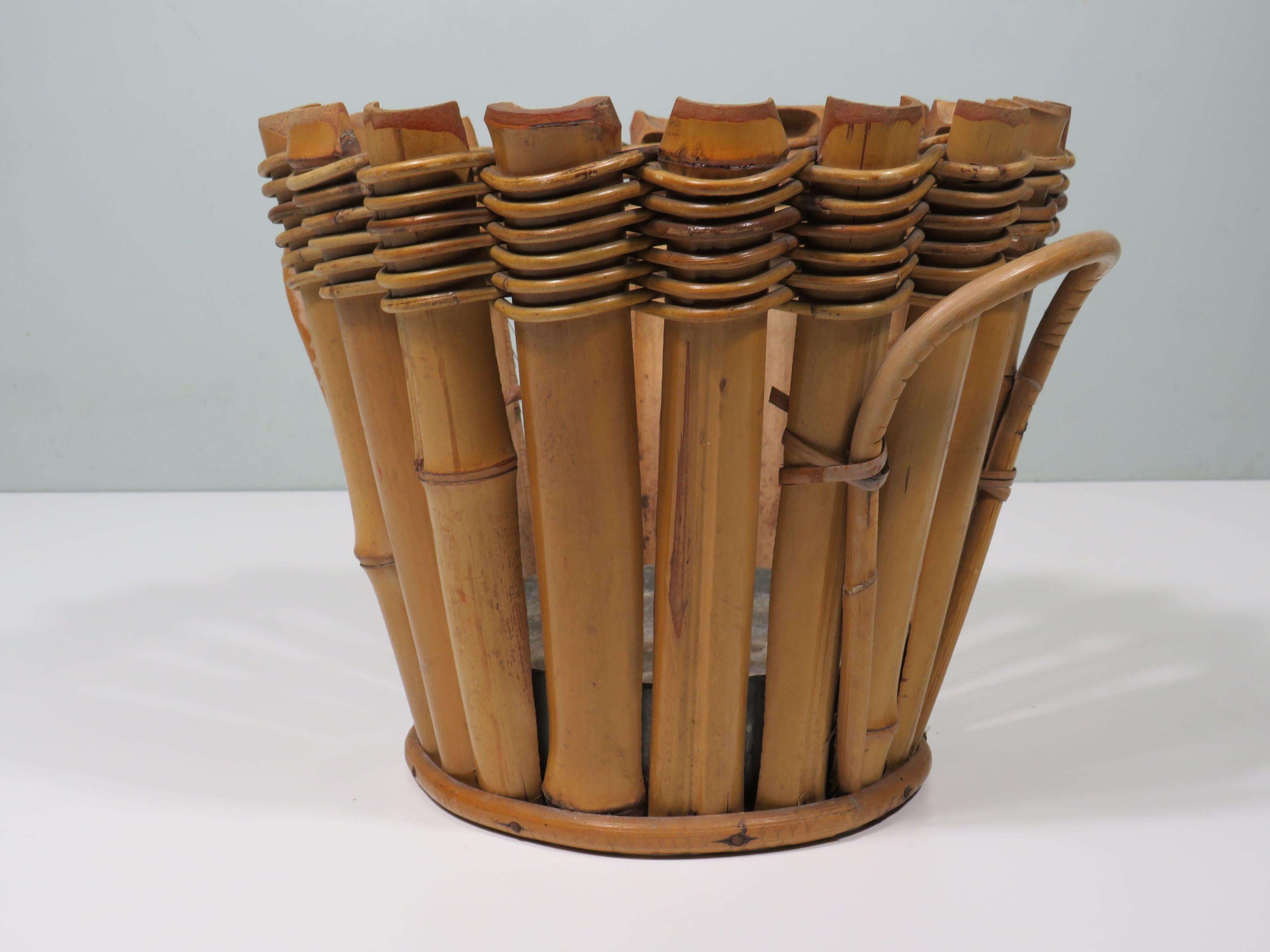 French bamboo cache pot/planter 1950-1960 For Sale 1