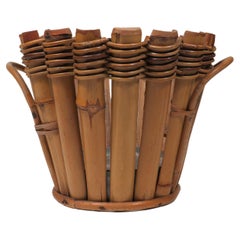 Retro French bamboo cache pot/planter 1950-1960