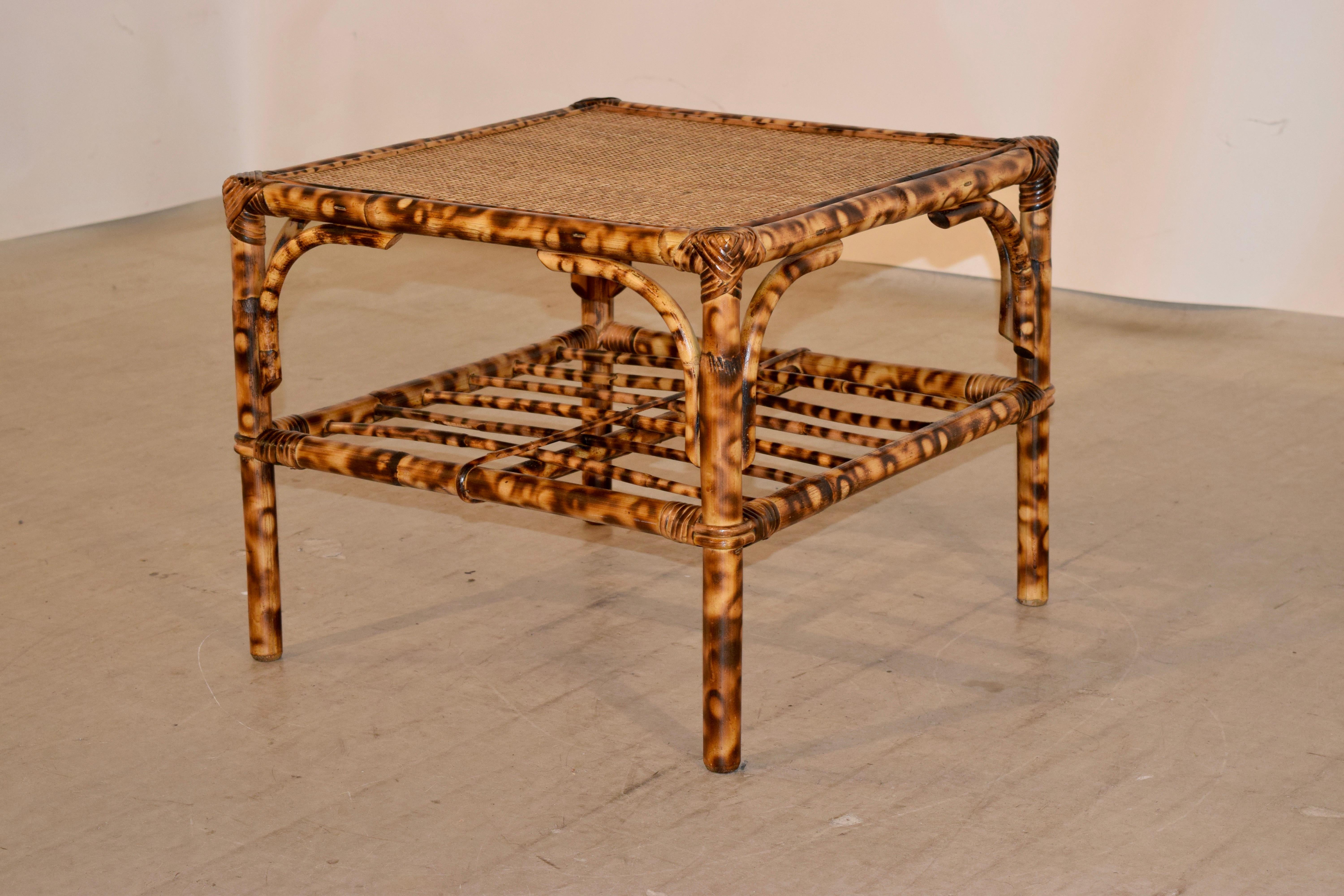 Mid-20th Century French Bamboo Coffee Table, circa 1950