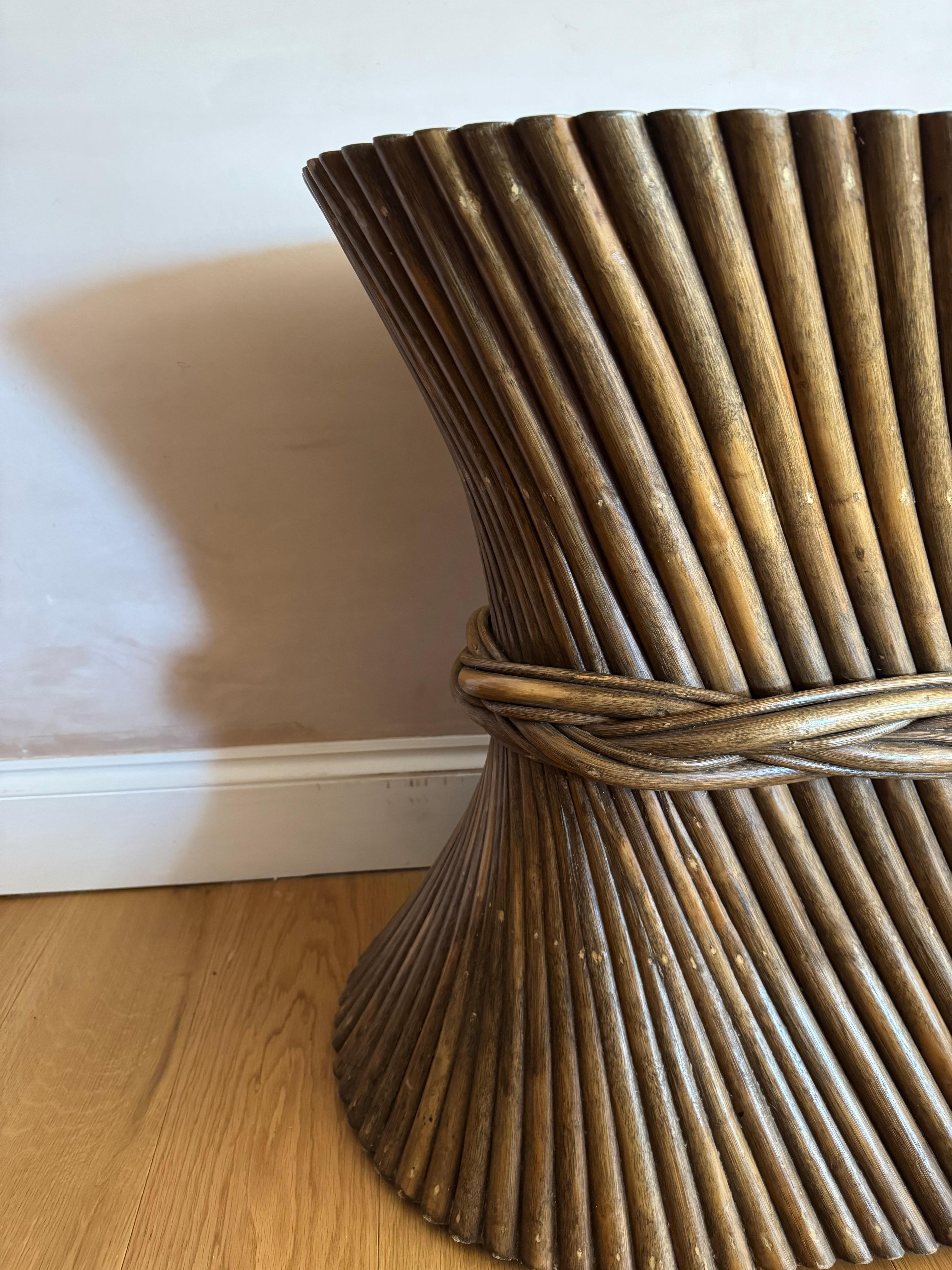 French bamboo console dining table For Sale 1