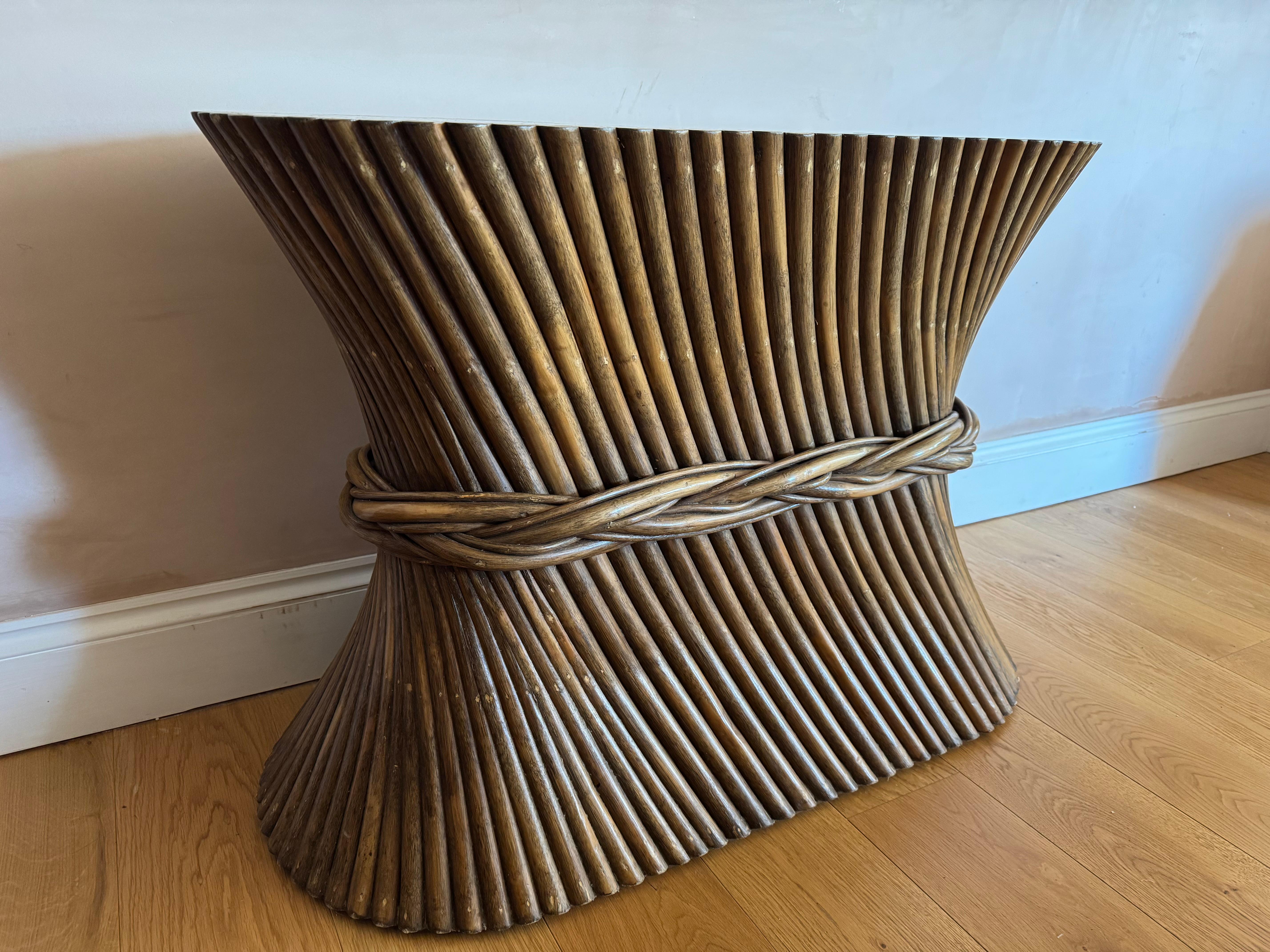French bamboo console dining table For Sale 2