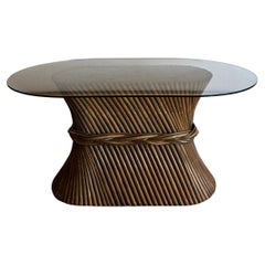 French bamboo console dining table