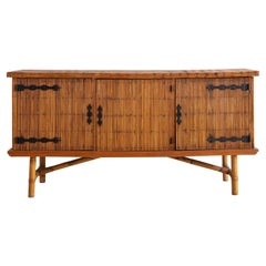 French Bamboo Credenza by Audoux y Minet