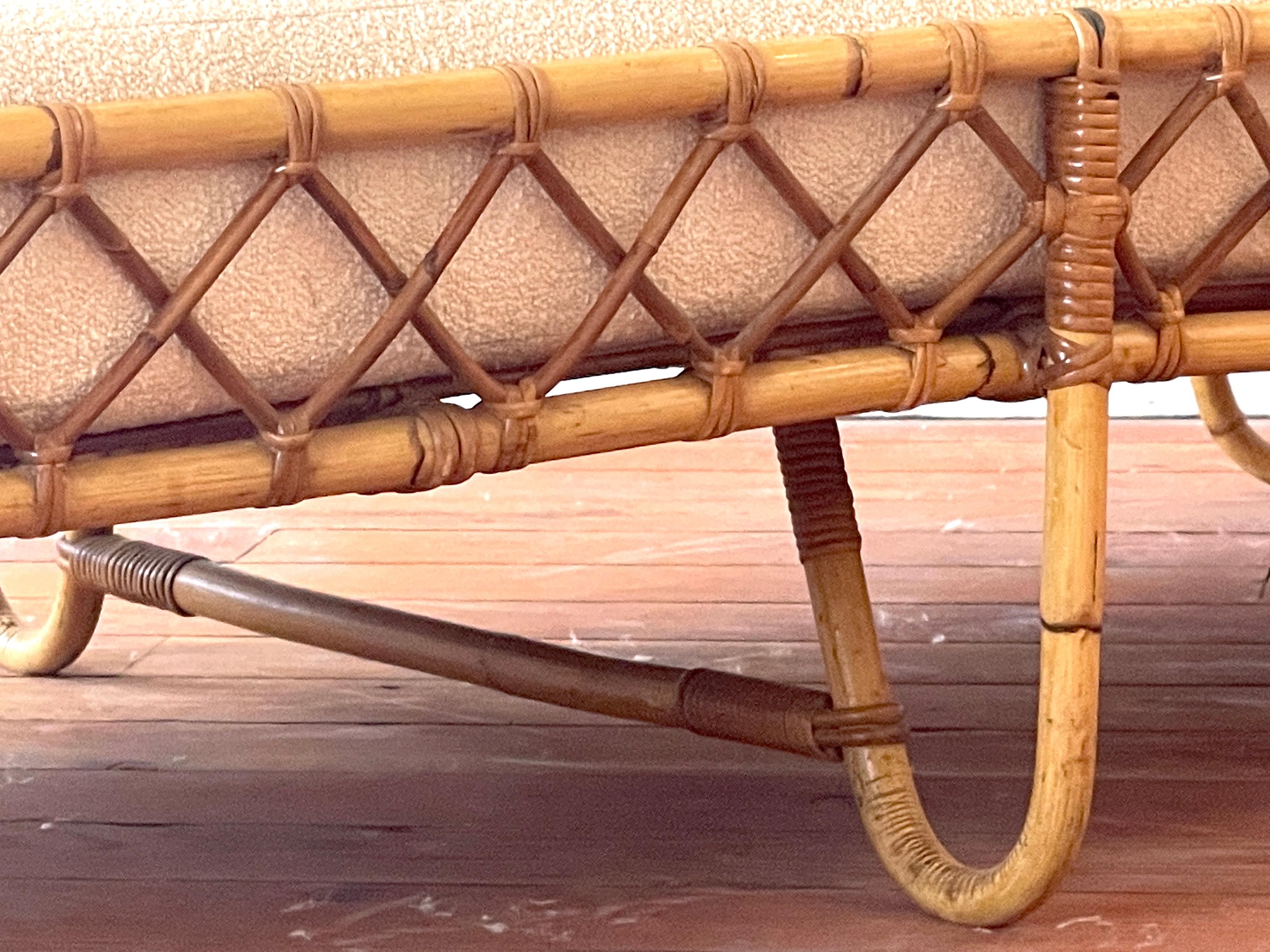 Mid-20th Century French Bamboo Daybed