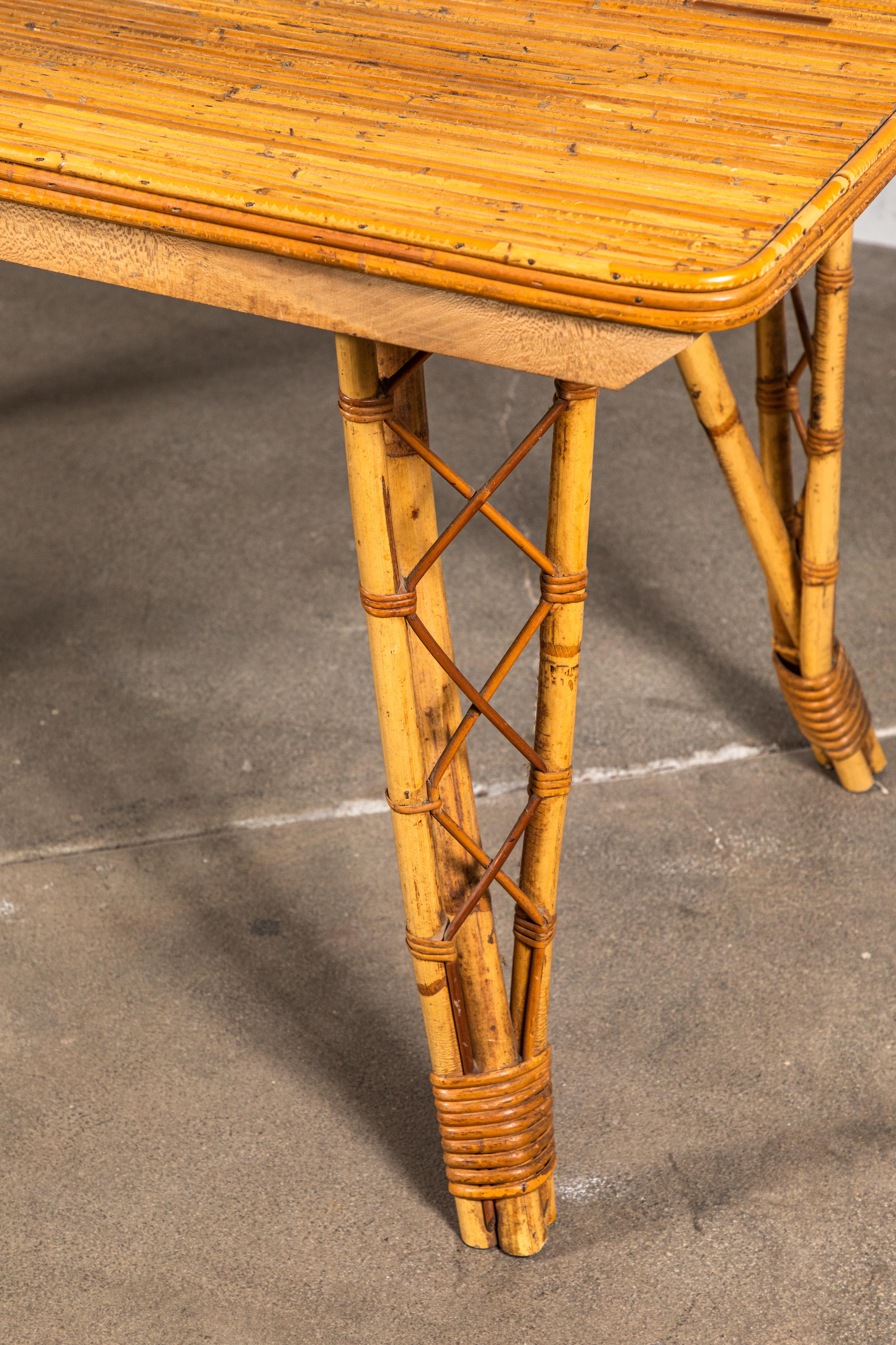 Mid-20th Century French Bamboo Dinging Table