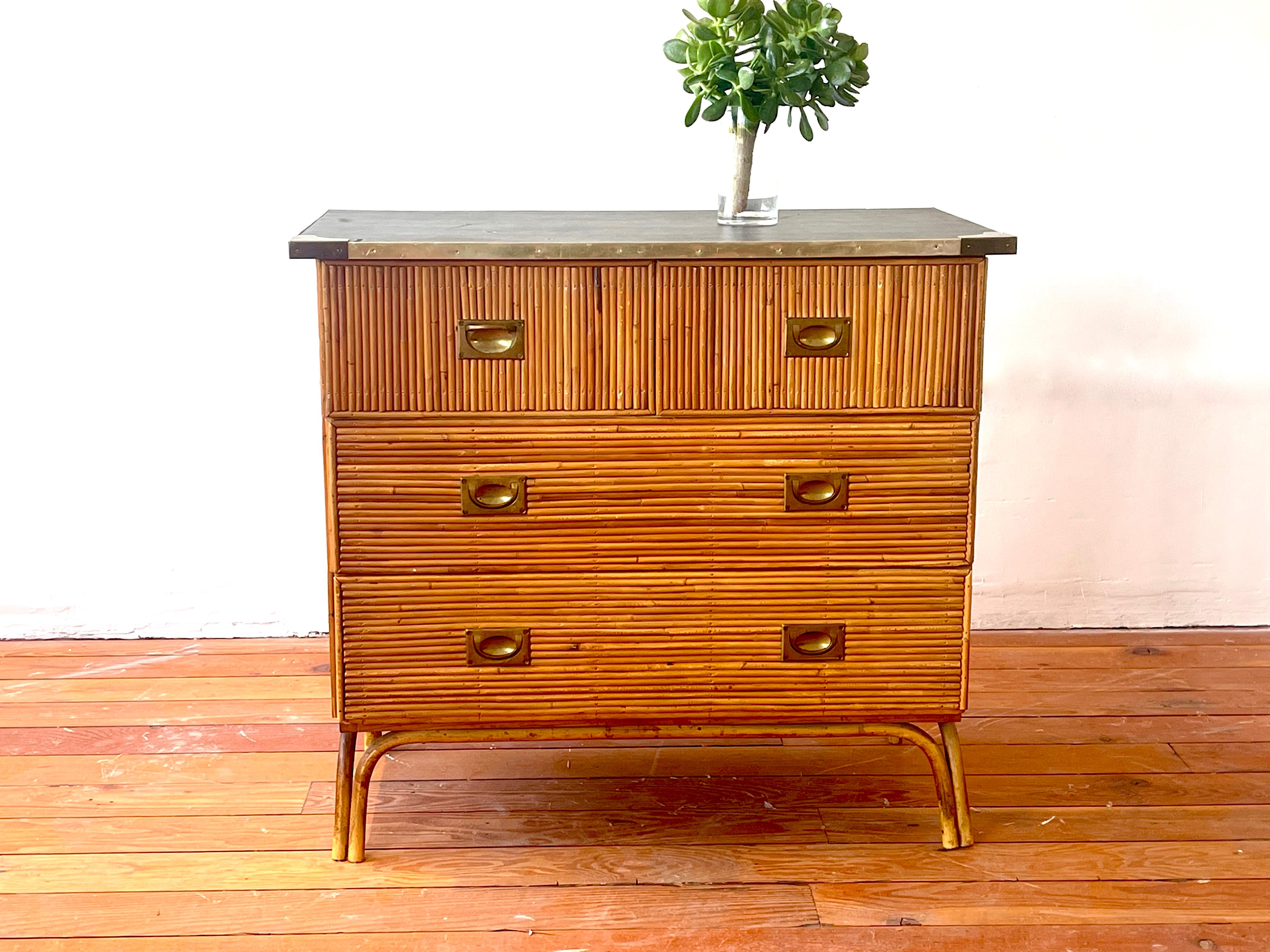 Mid-20th Century French Bamboo Dresser